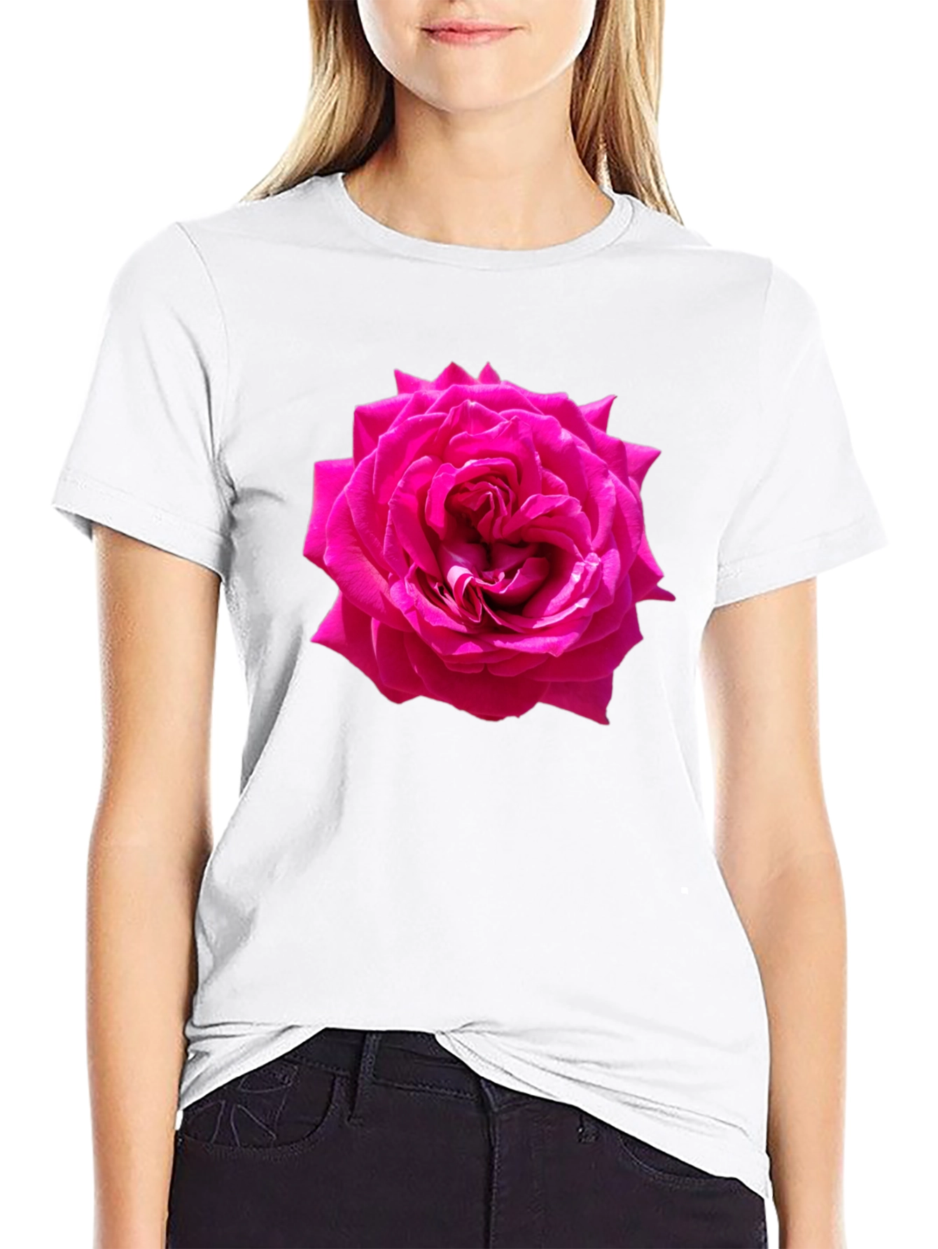 Black Rose Graphic T-Shirt - Black Casual Tee view 9