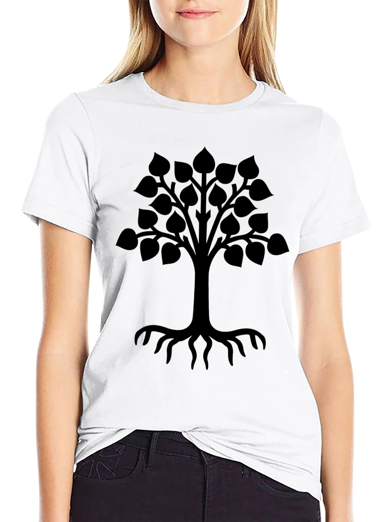 Black Black Tree Graphic Tee view 9