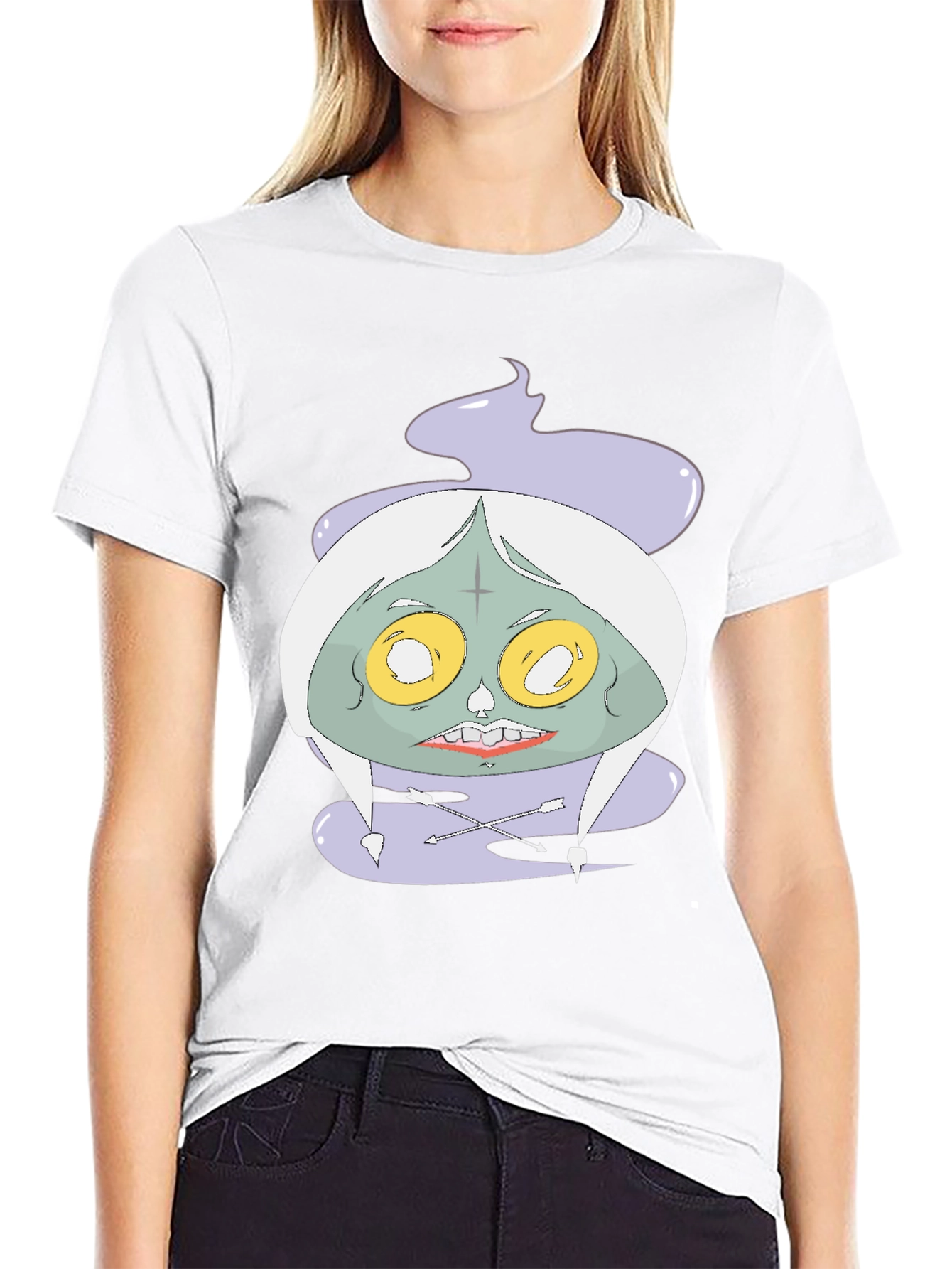 Black Spooky Graphic Tee - Unique Cartoon Zombie Design view 9