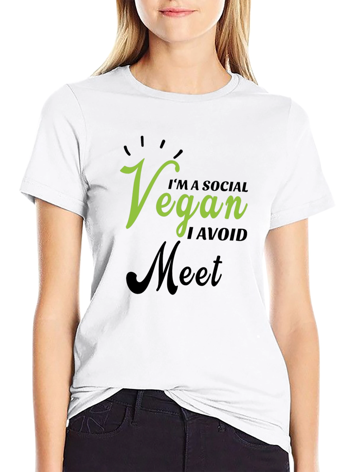 Vegan Social Avoid Meet Graphic T-Shirt - 9