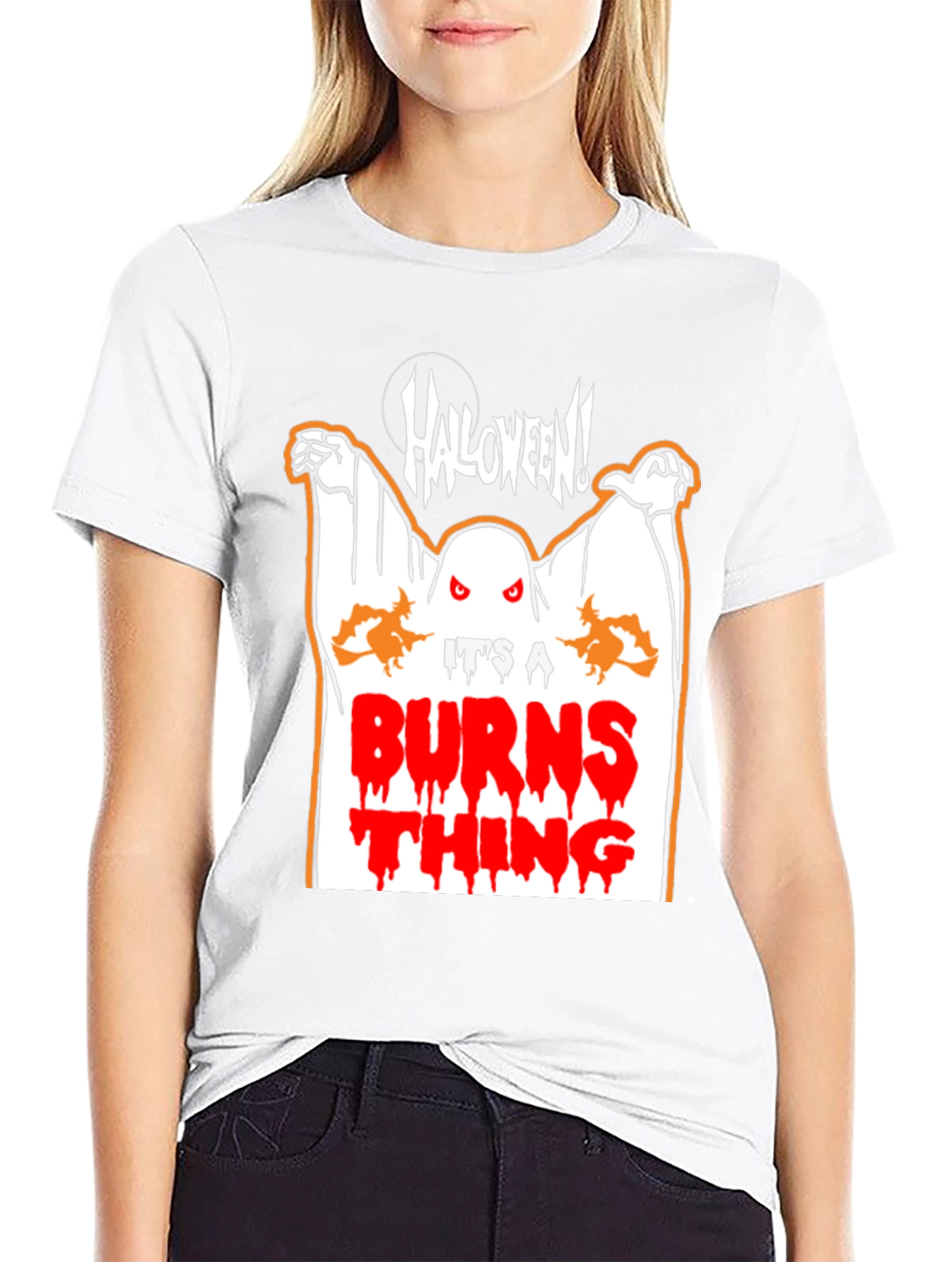 Black Halloween Ghost T-Shirt - It's a Burns Thing! view 9