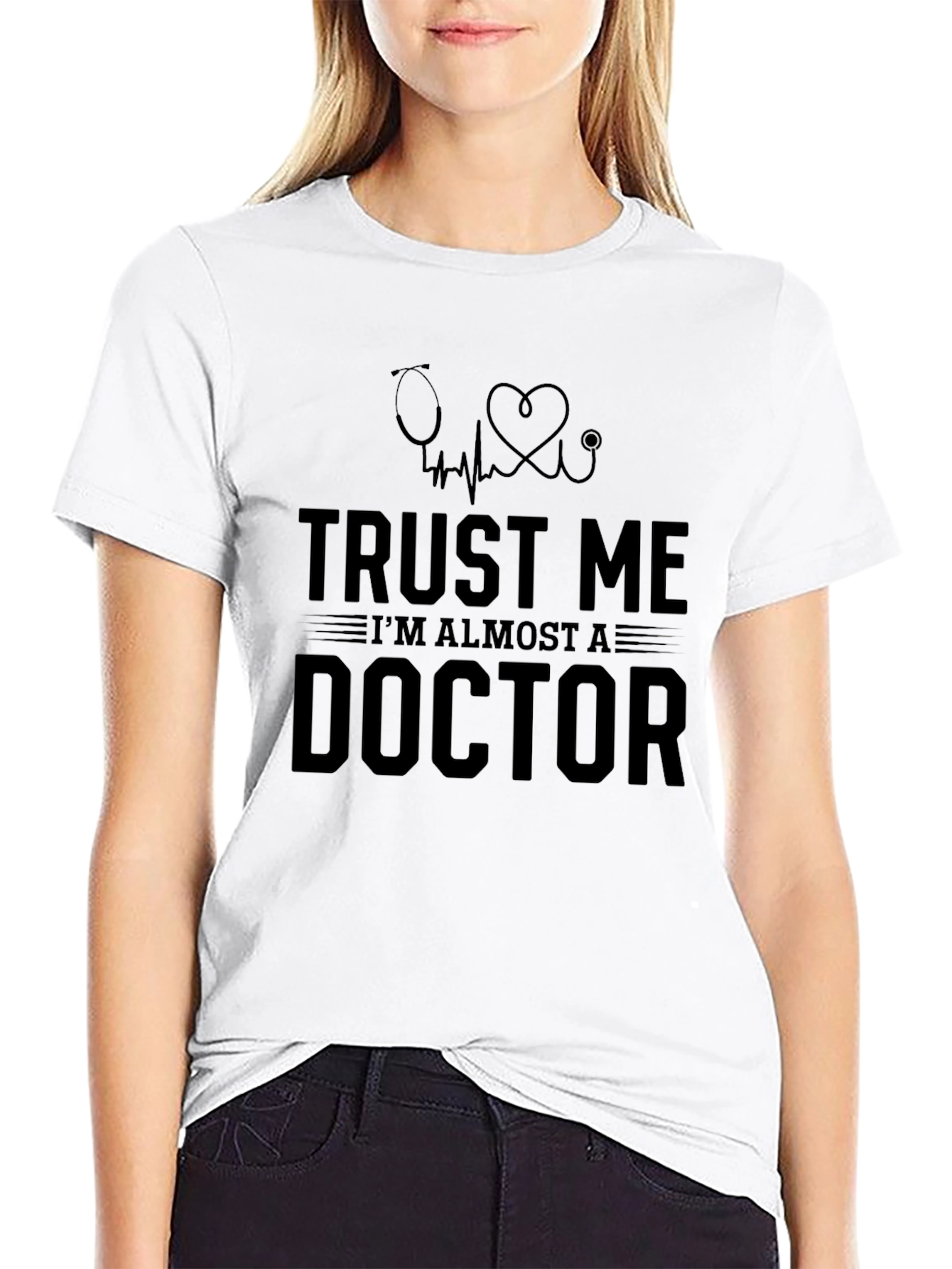 Black Trust Me I'm Almost A Doctor T-Shirt view 9
