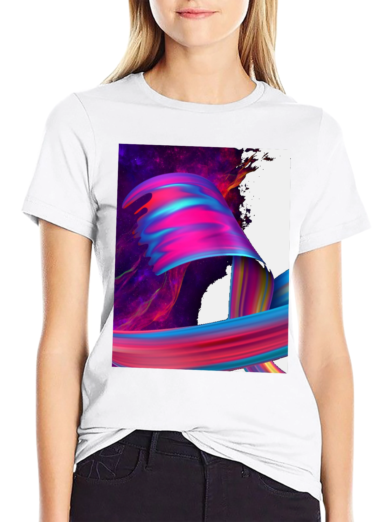 Black Abstract Art Black T-Shirt view 9