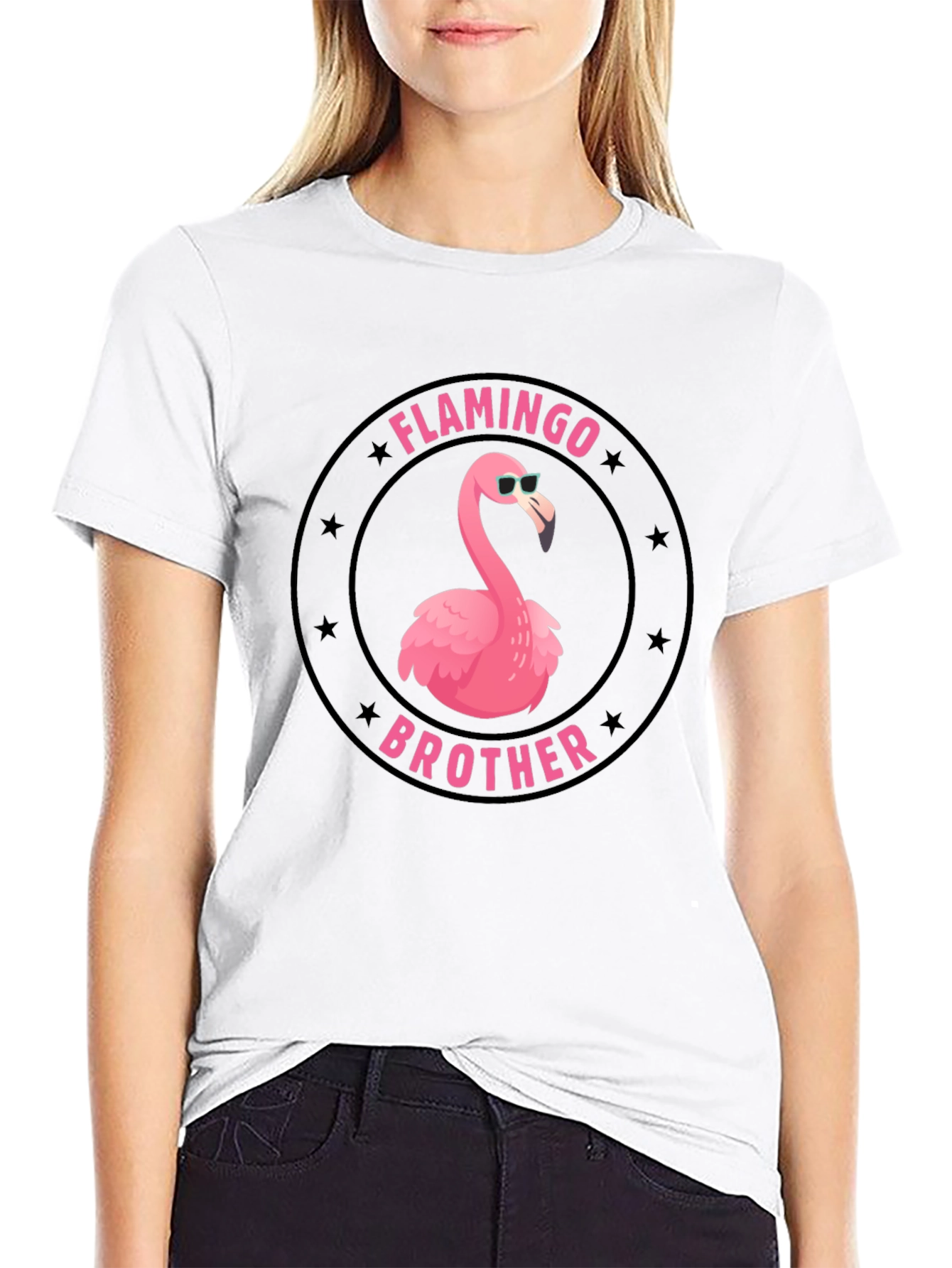 Black Flamingo Brother Graphic T-Shirt - Black view 9