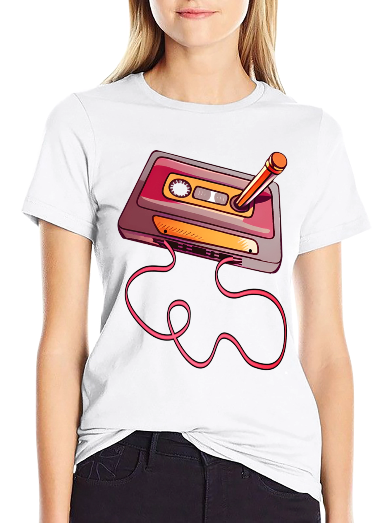 Black Retro Cassette Tape T-Shirt view 9
