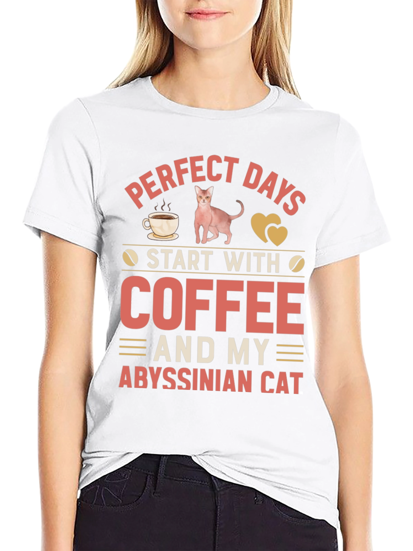Black Perfect Days Cat & Coffee Tee view 9