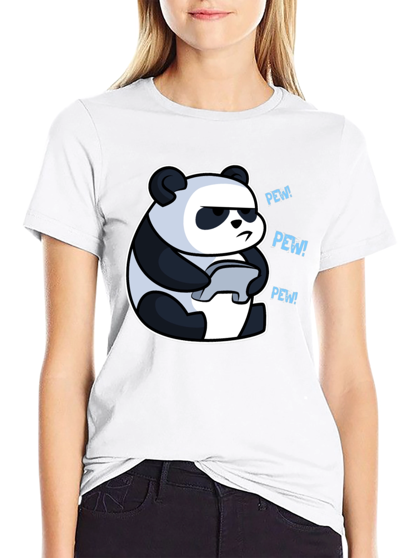 Panda Gamer Black T-Shirt - Pew Pew! - 9