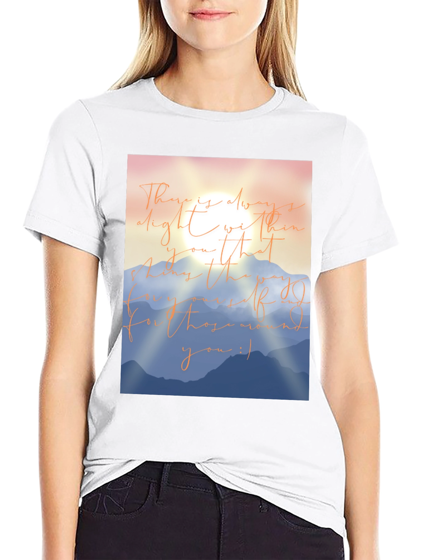 Black Inspirational Mountain Graphic T-Shirt view 9