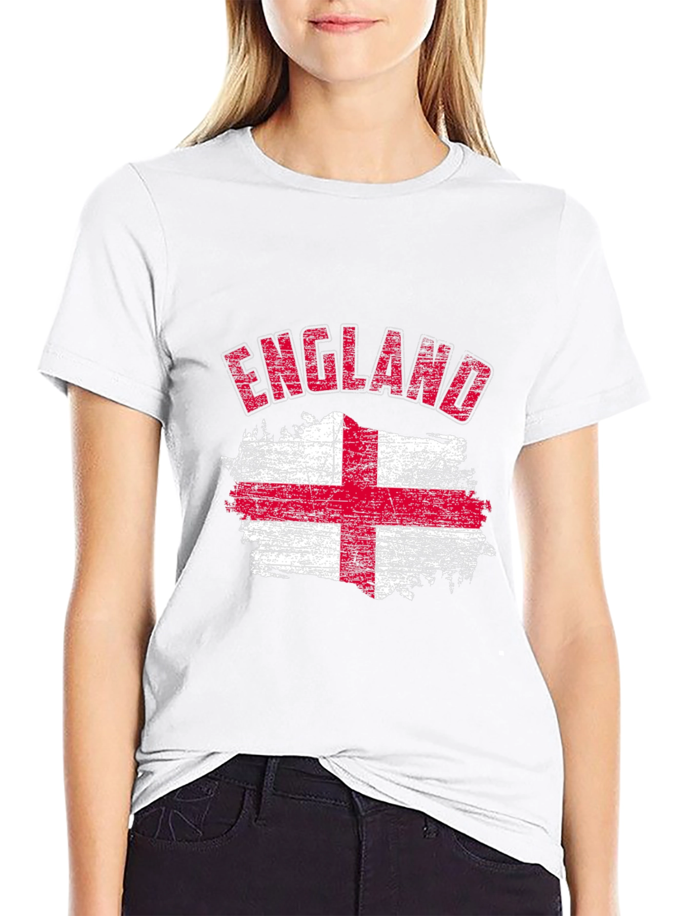 Black England Flag Graphic T-Shirt view 9