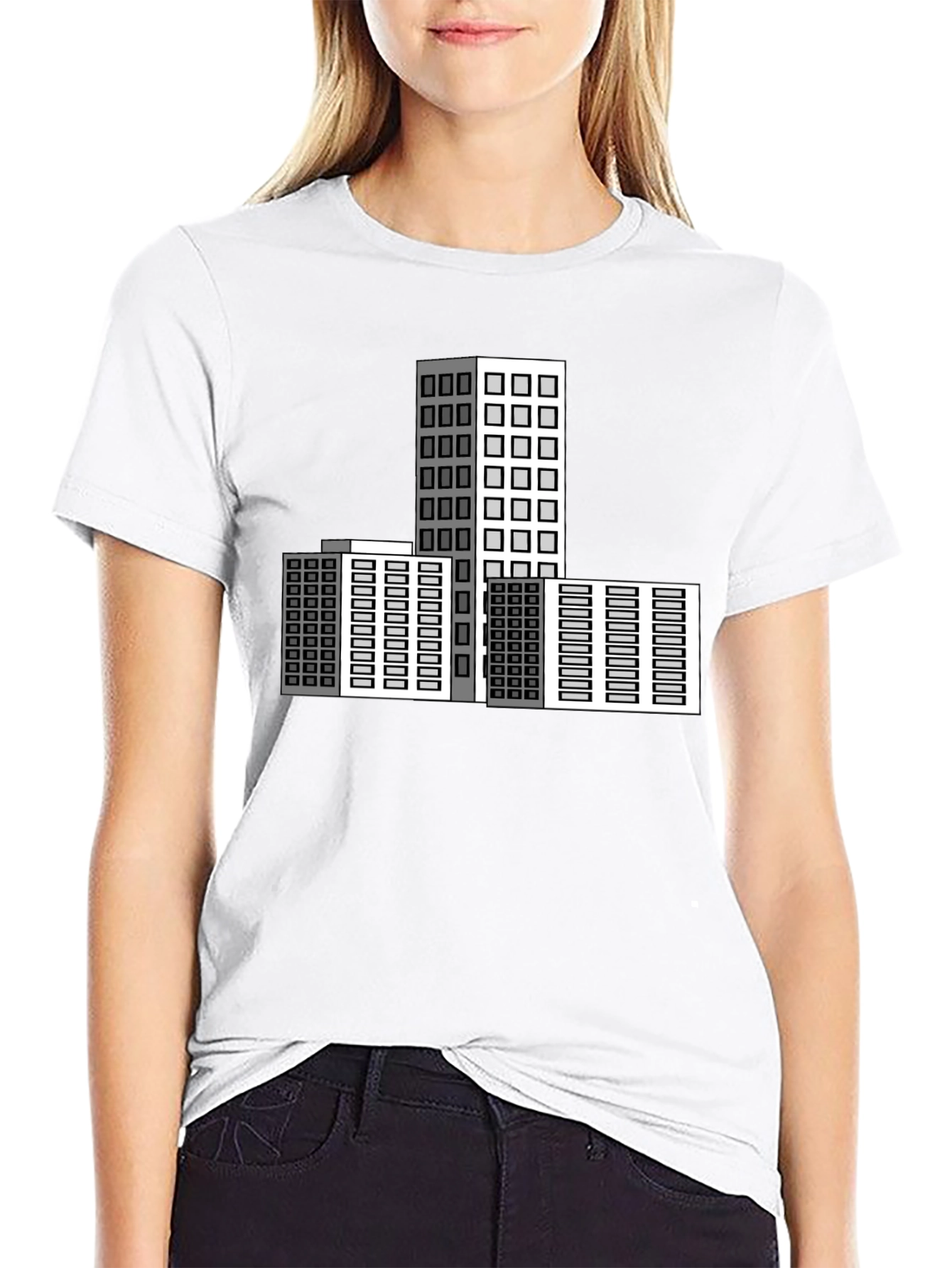 Black Urban Architect T-Shirt: Modern Cityscape Design view 9