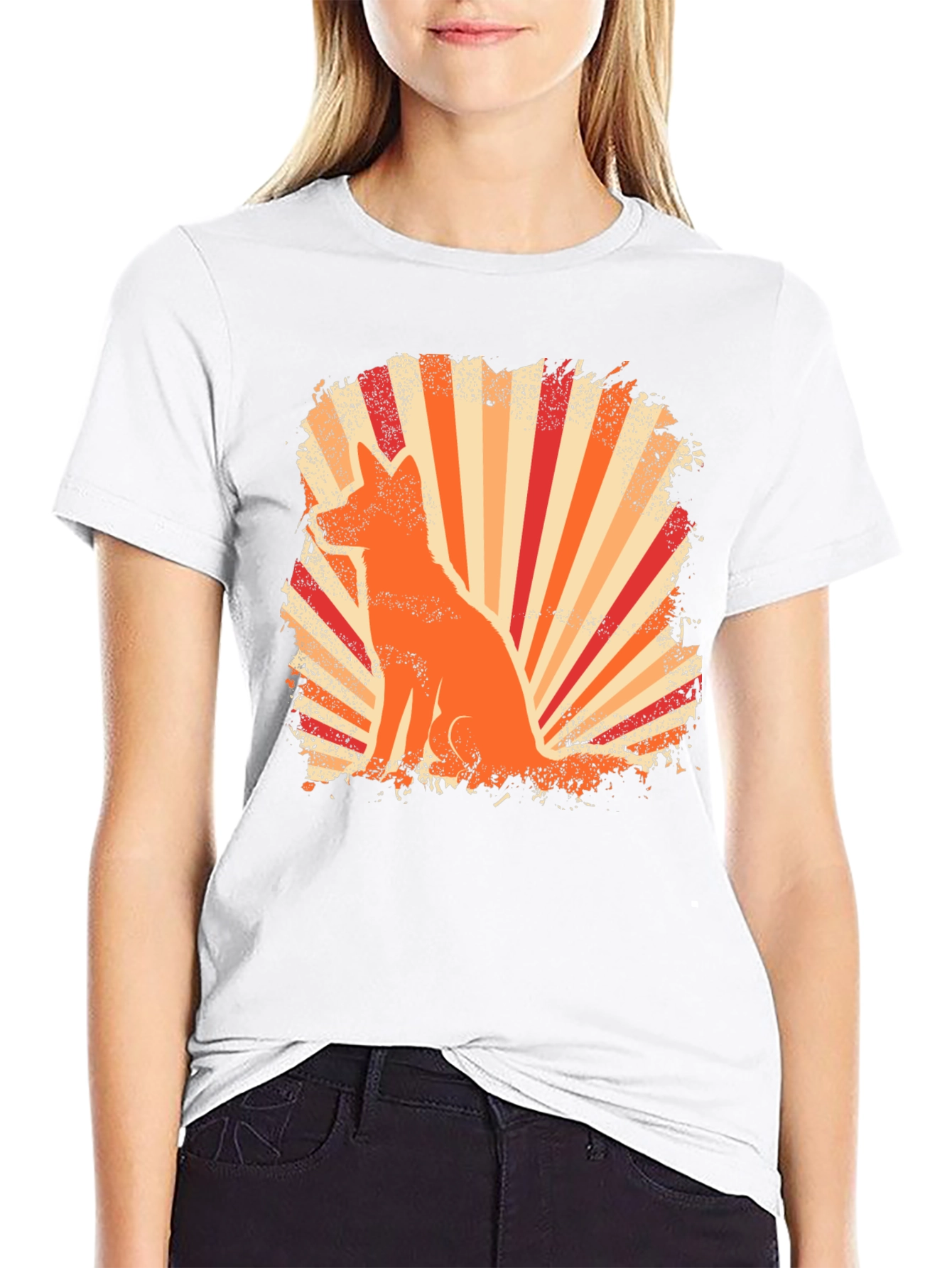 Black Retro Fox Graphic Tee - Black T-Shirt view 9