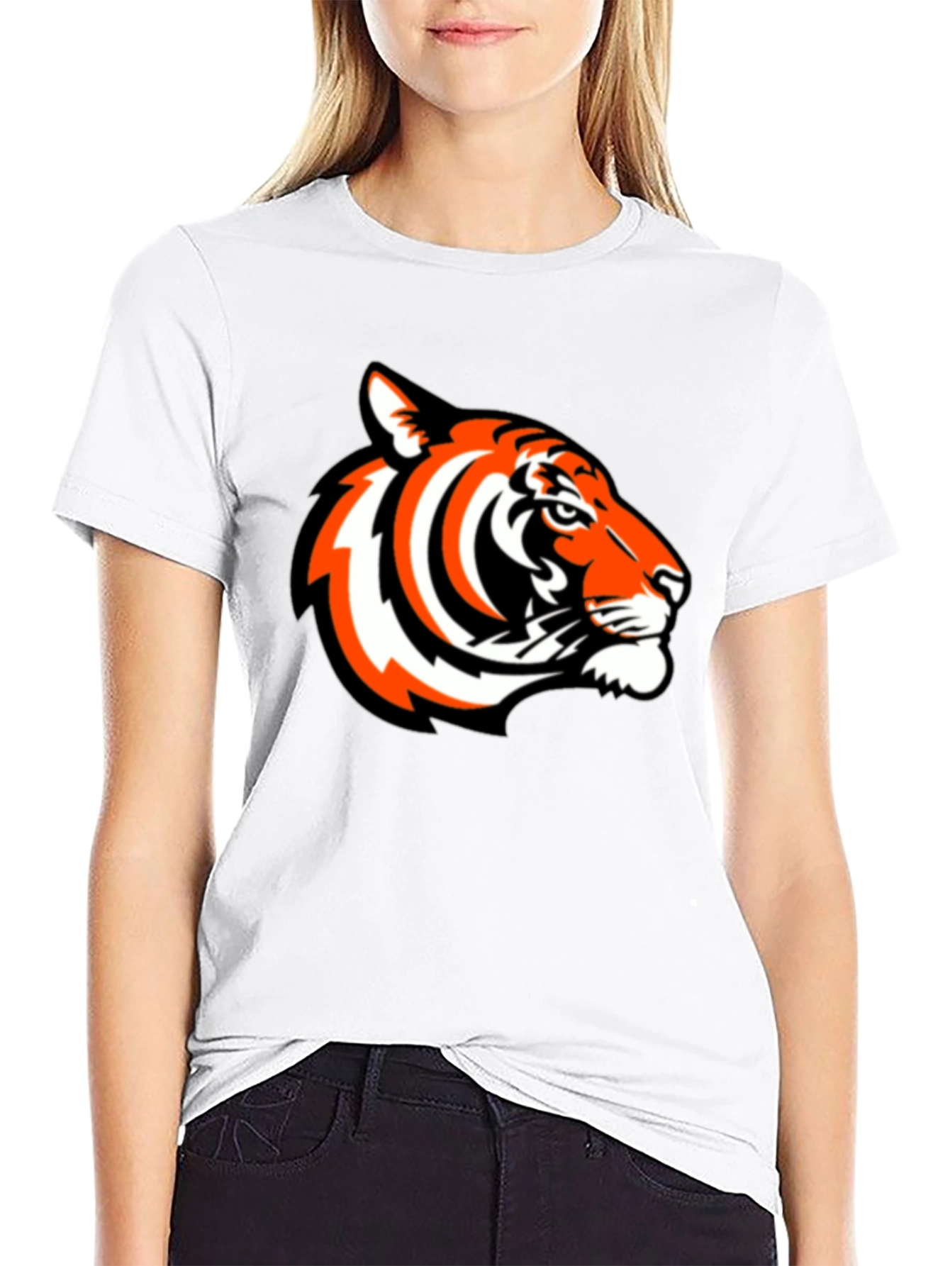 Black Bold Tiger Graphic Tee - Black Casual Comfort view 9