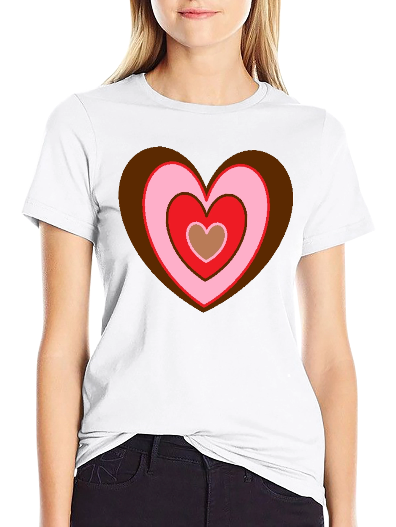 Black Retro Heart Graphic T-Shirt - Black view 9