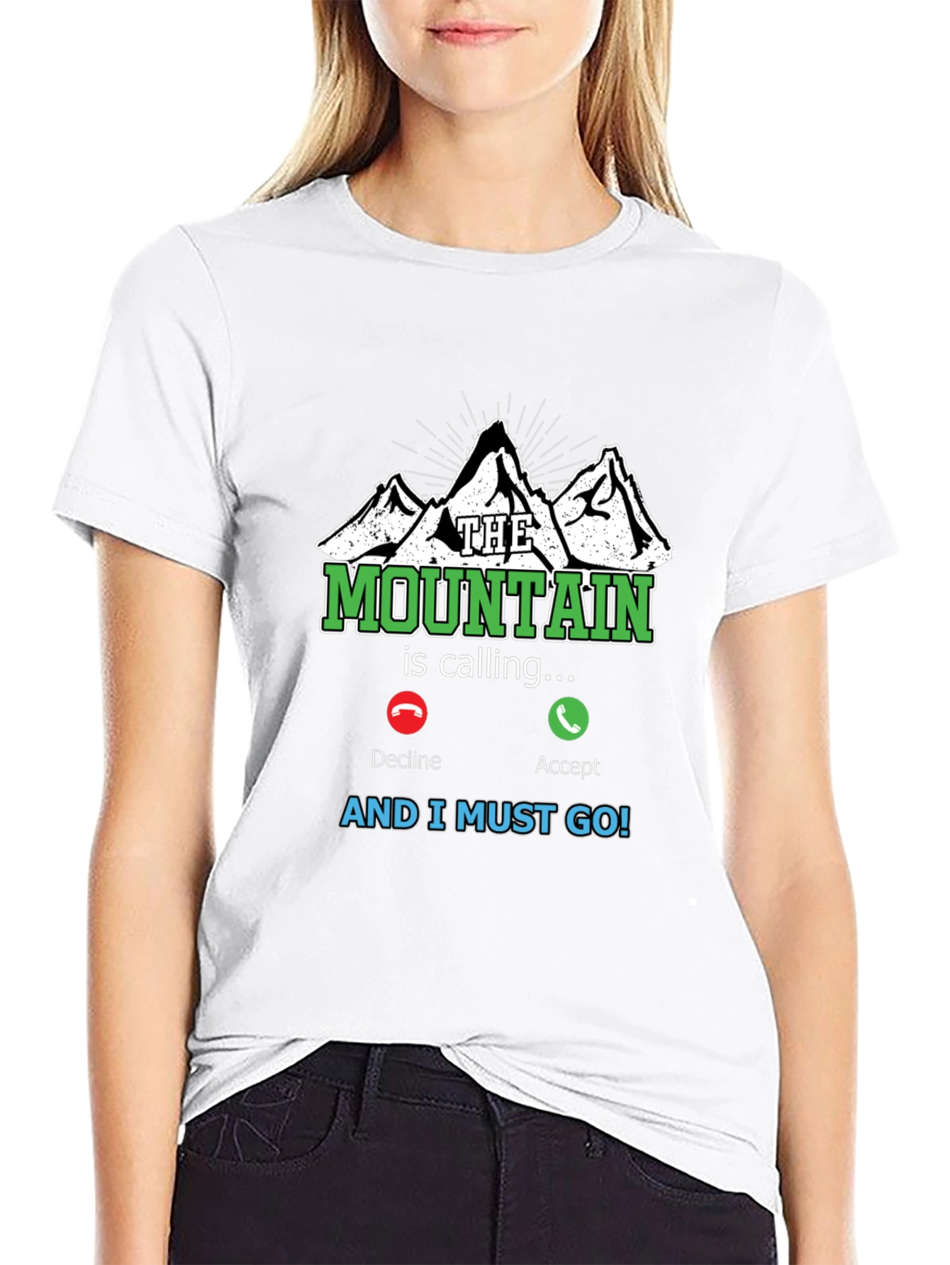Black The Mountain is Calling T-Shirt view 9