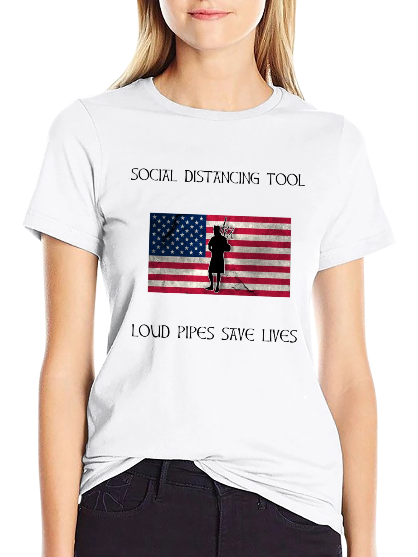 Black Social Distancing Loud Pipes T-Shirt view 9