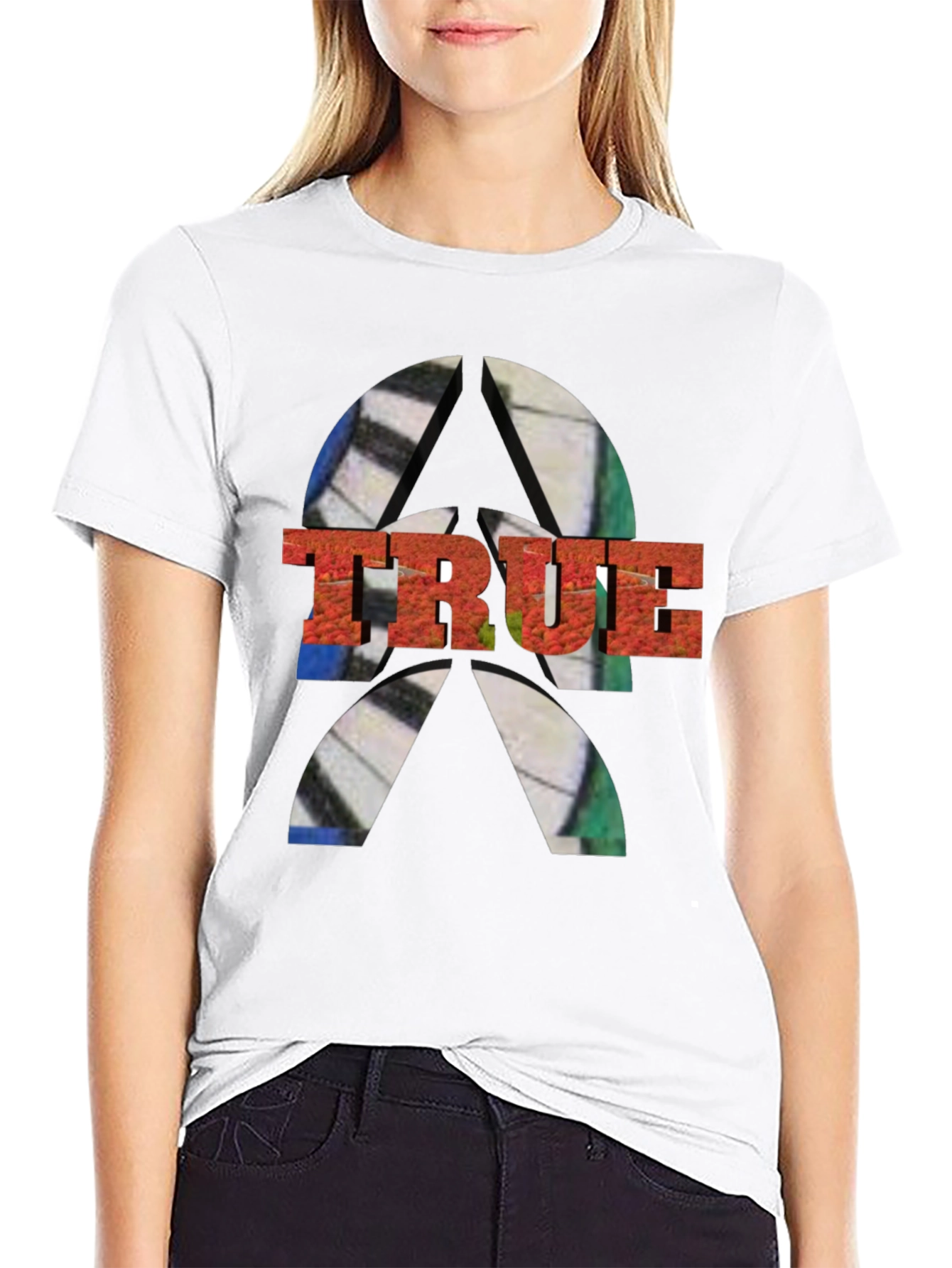 Black Men's TRUE Graphic Tee - Abstract Design view 9