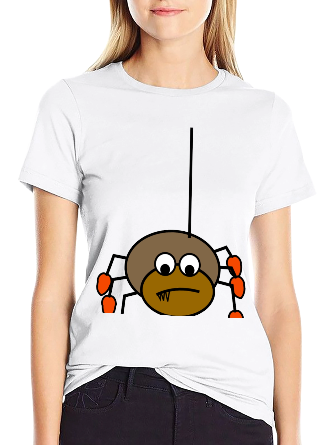 Black Halloween Spider Graphic Tee - Black Cotton T-Shirt view 9