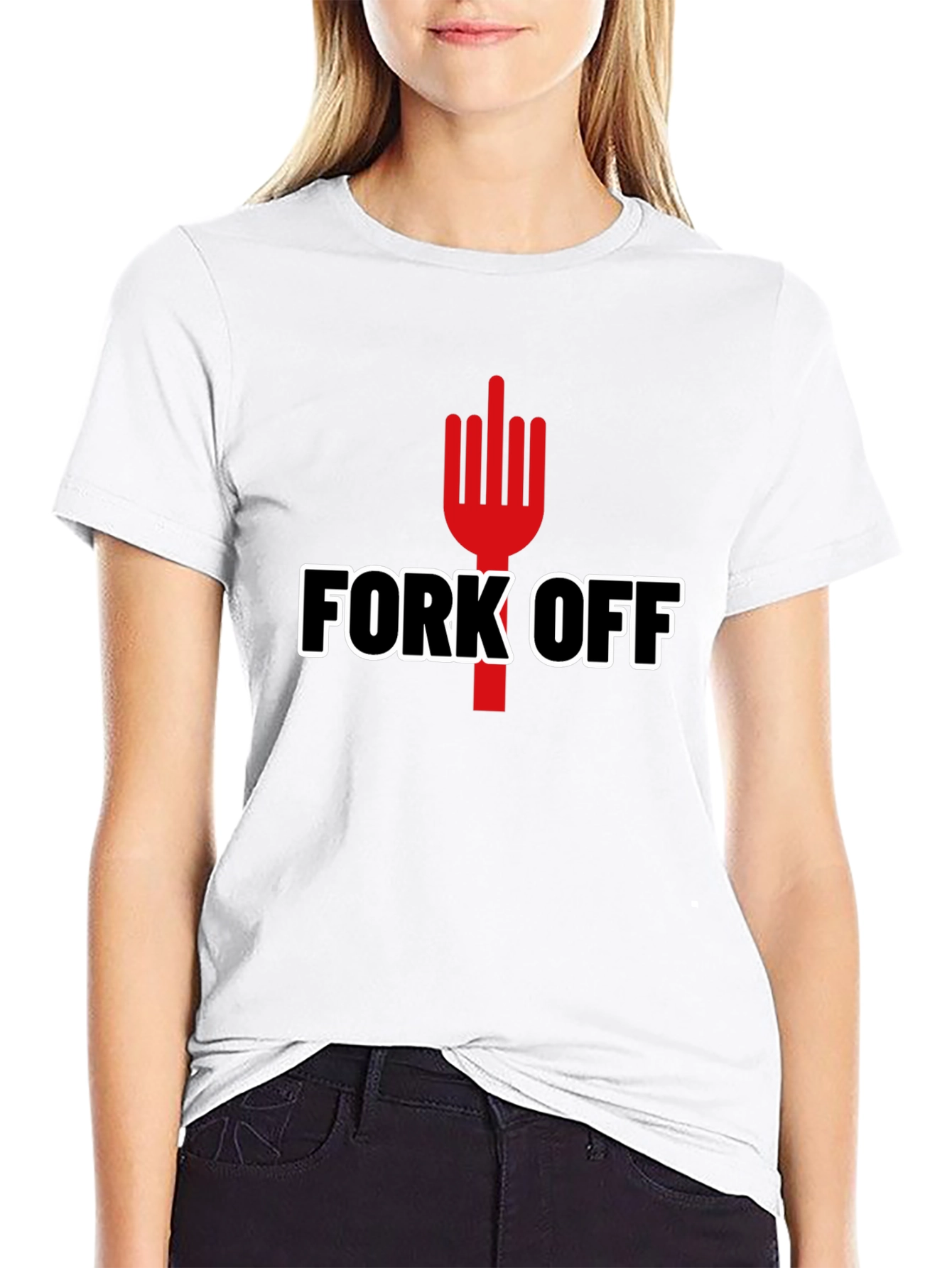 Black Fork Off Graphic Tee view 9