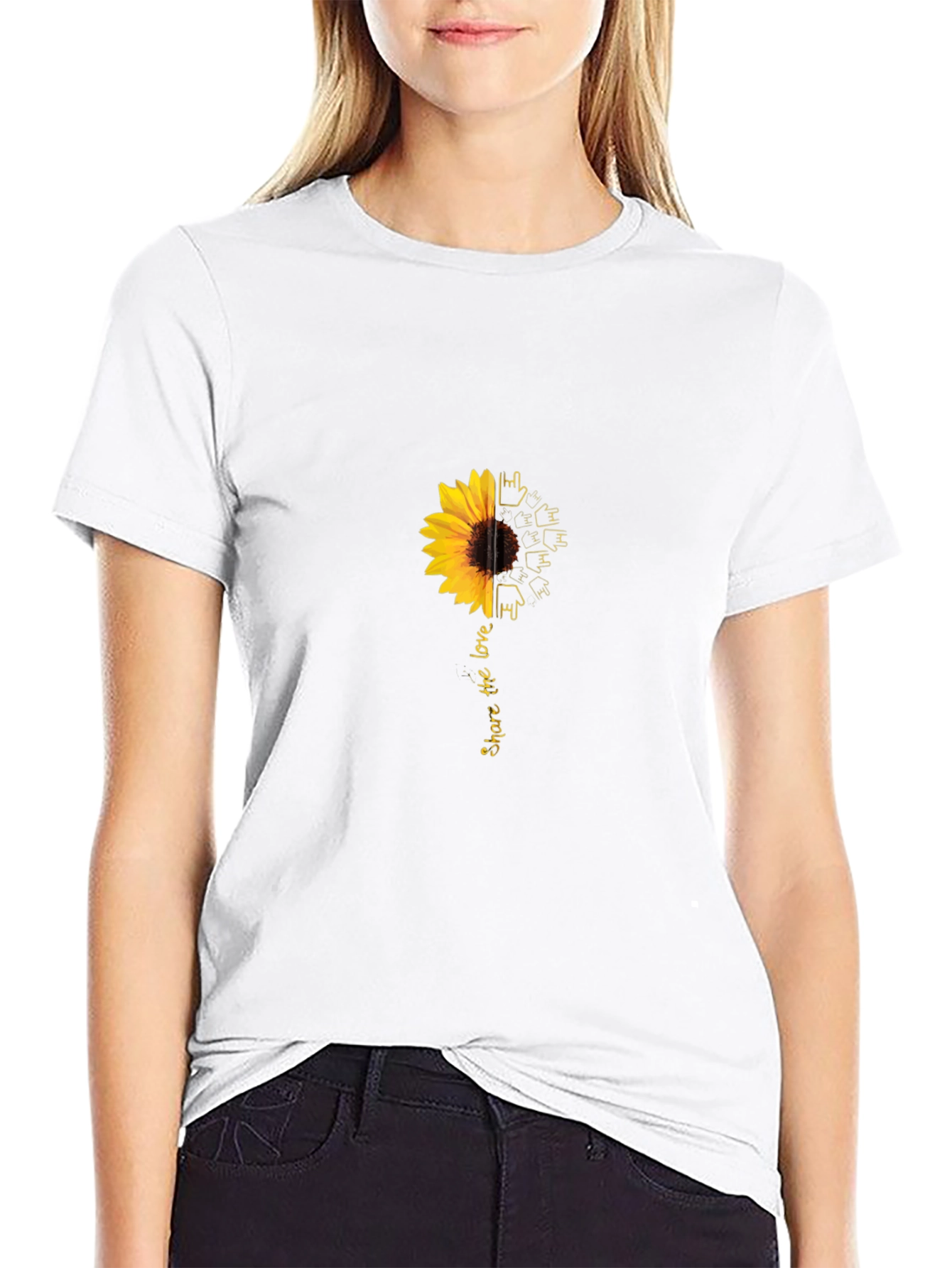 Black Sunflower Share the Love Black T-Shirt view 9