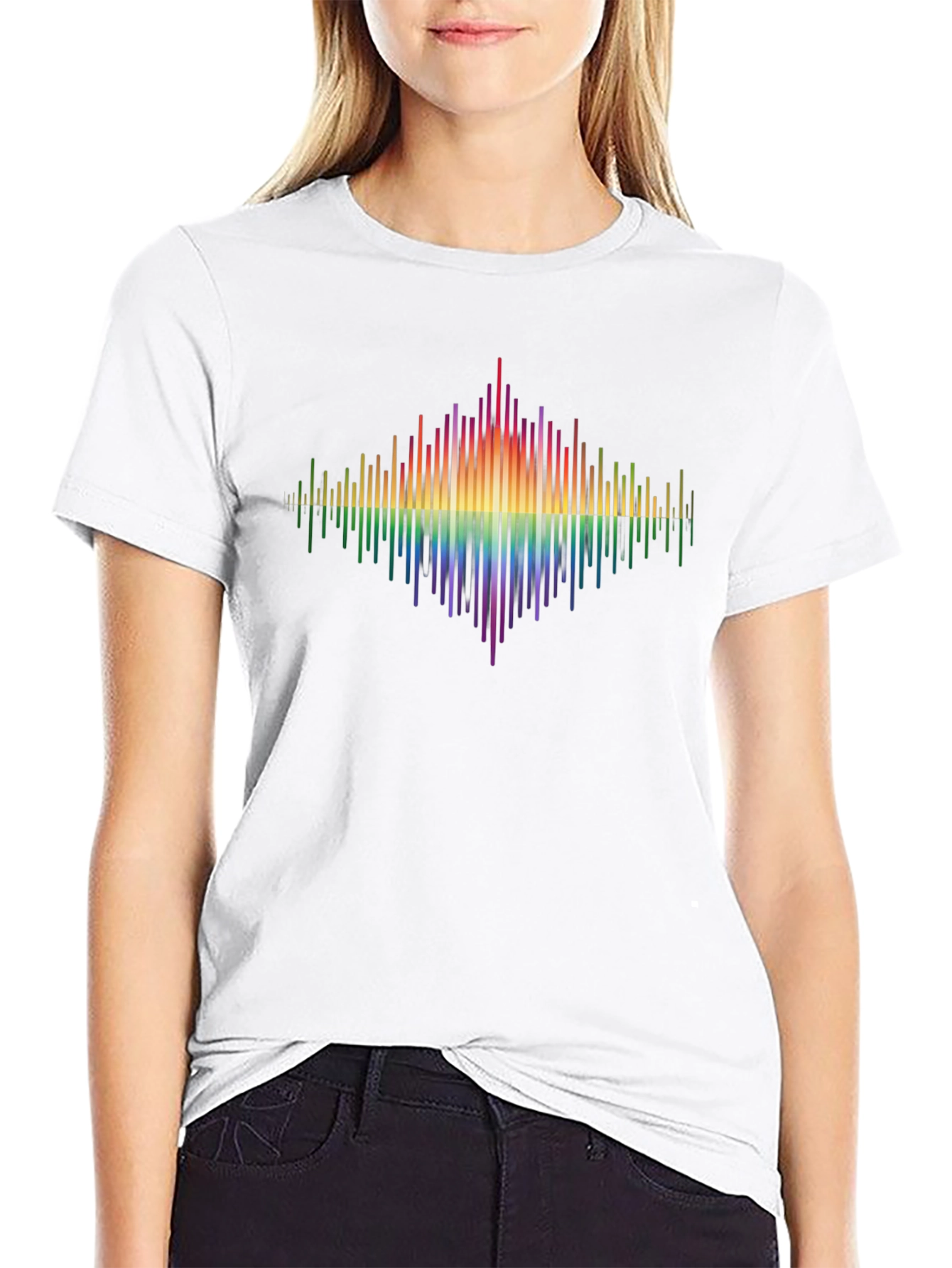 Black Rainbow Spectrum Graphic Tee - Black view 9