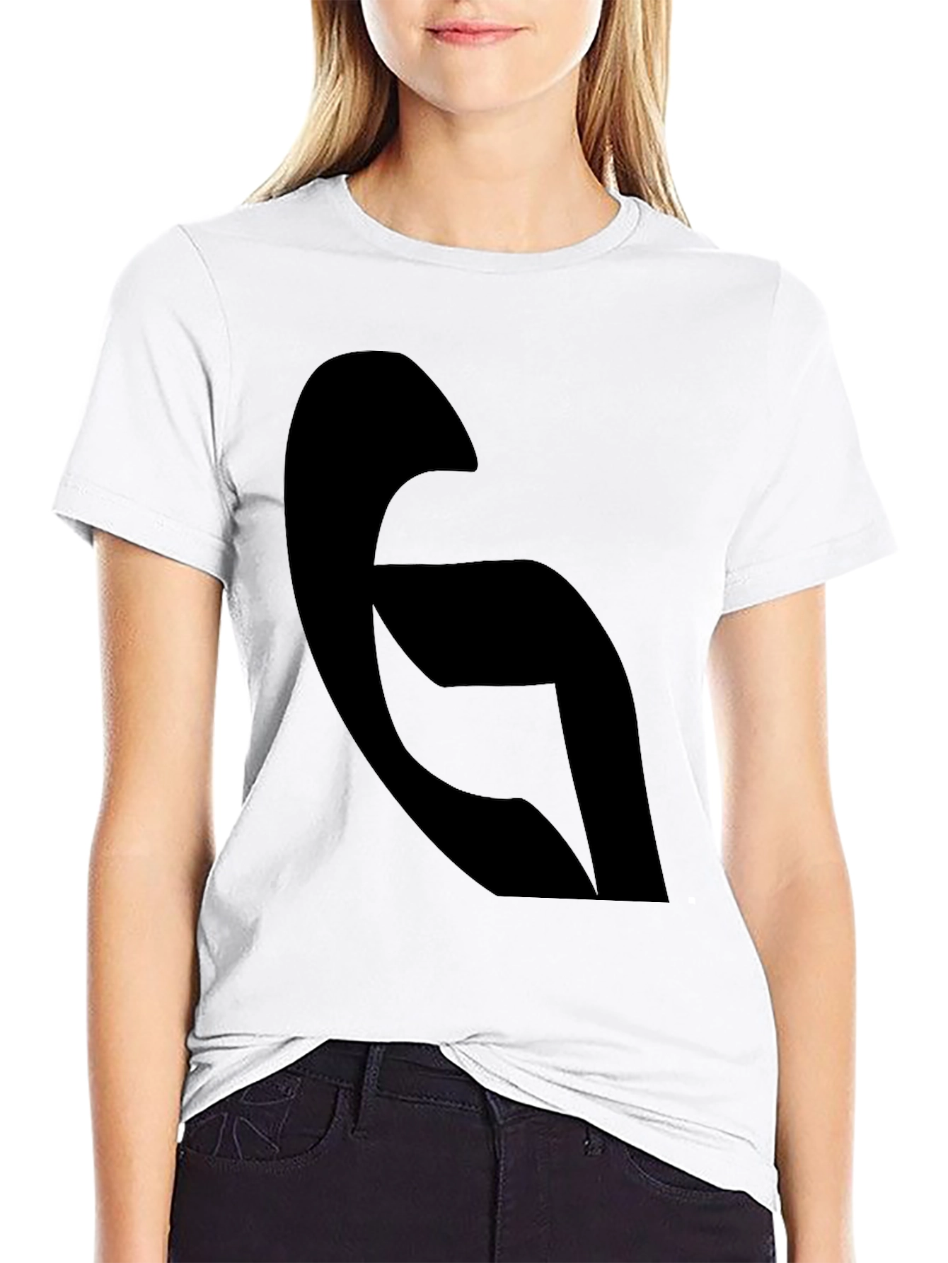 Black Modern Abstract Black Graphic Tee - Casual Style view 9