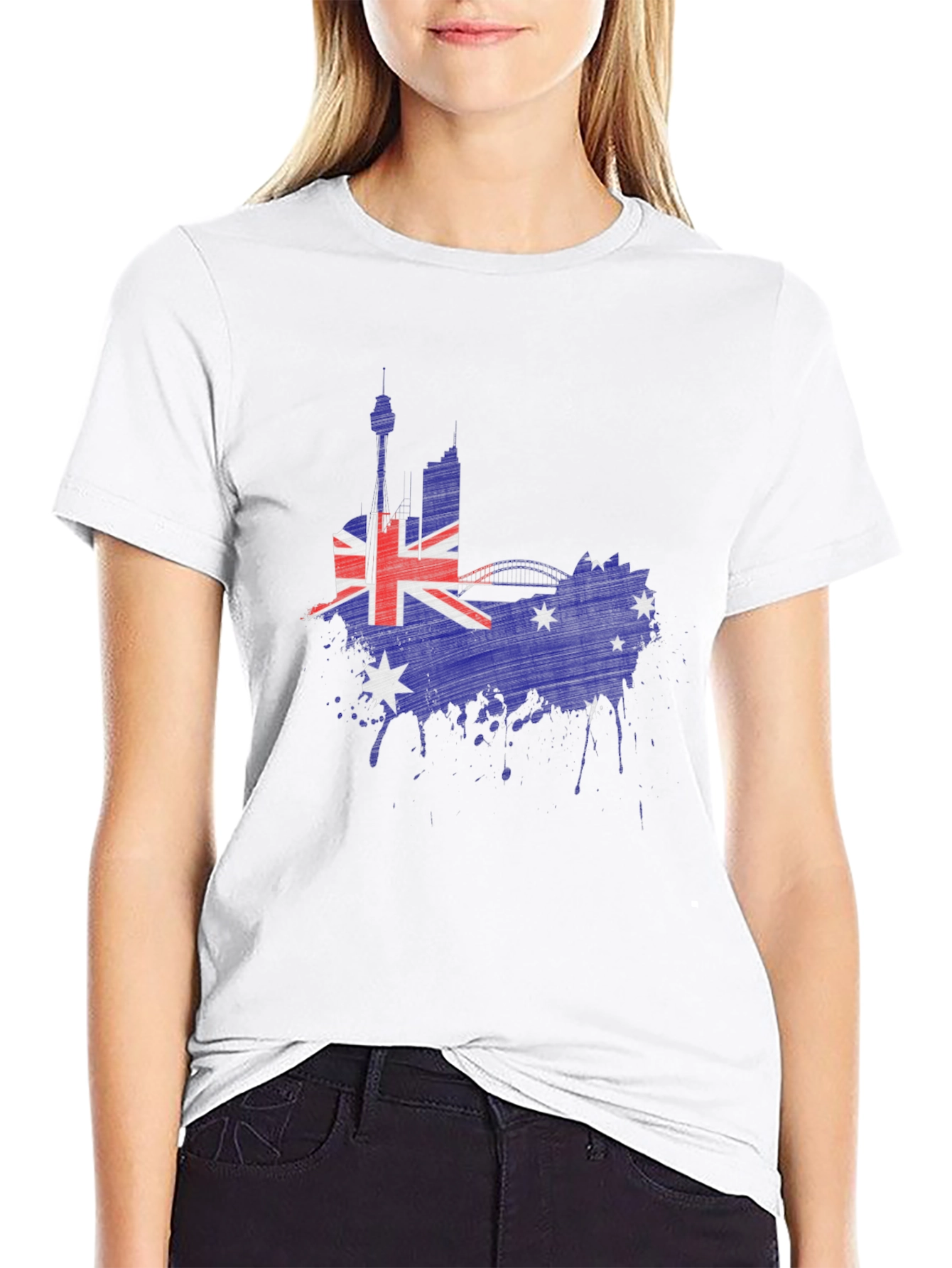 Black Australia Flag Graphic T-Shirt view 9