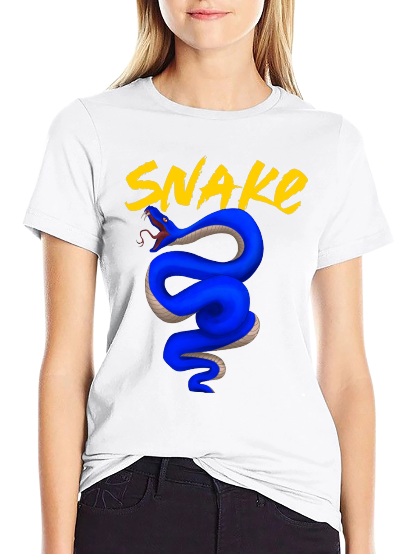 Black Blue Snake Graphic Tee - Bold & Stylish view 9