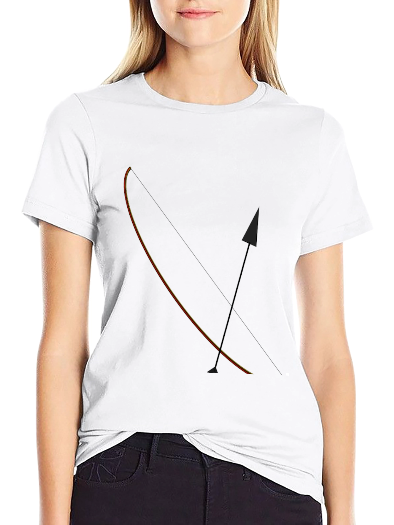 Black Archery Bow & Arrow Graphic Tee - Mens Black T-Shirt view 9