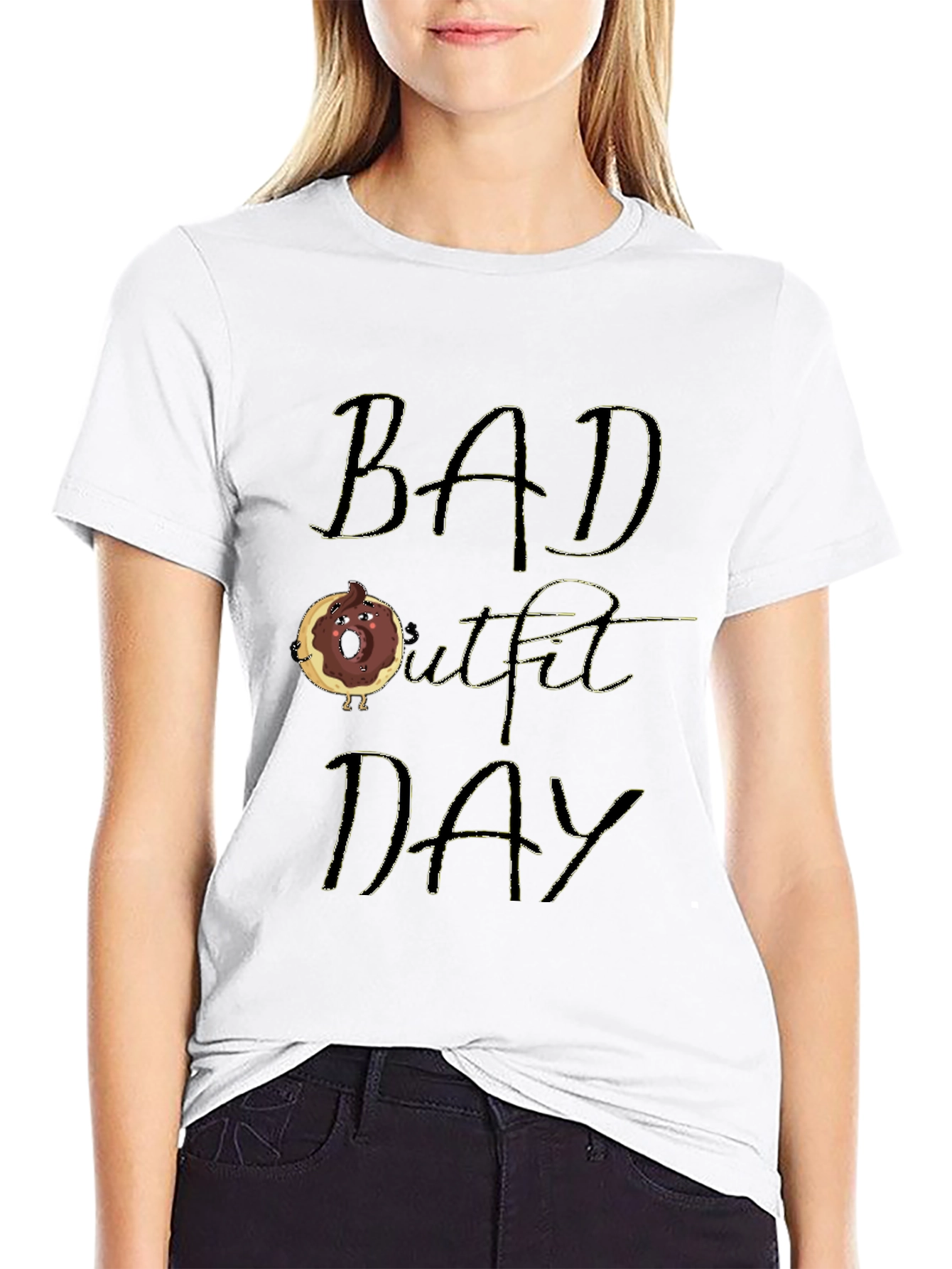 Black Bad Outfit Day Funny T-Shirt view 9