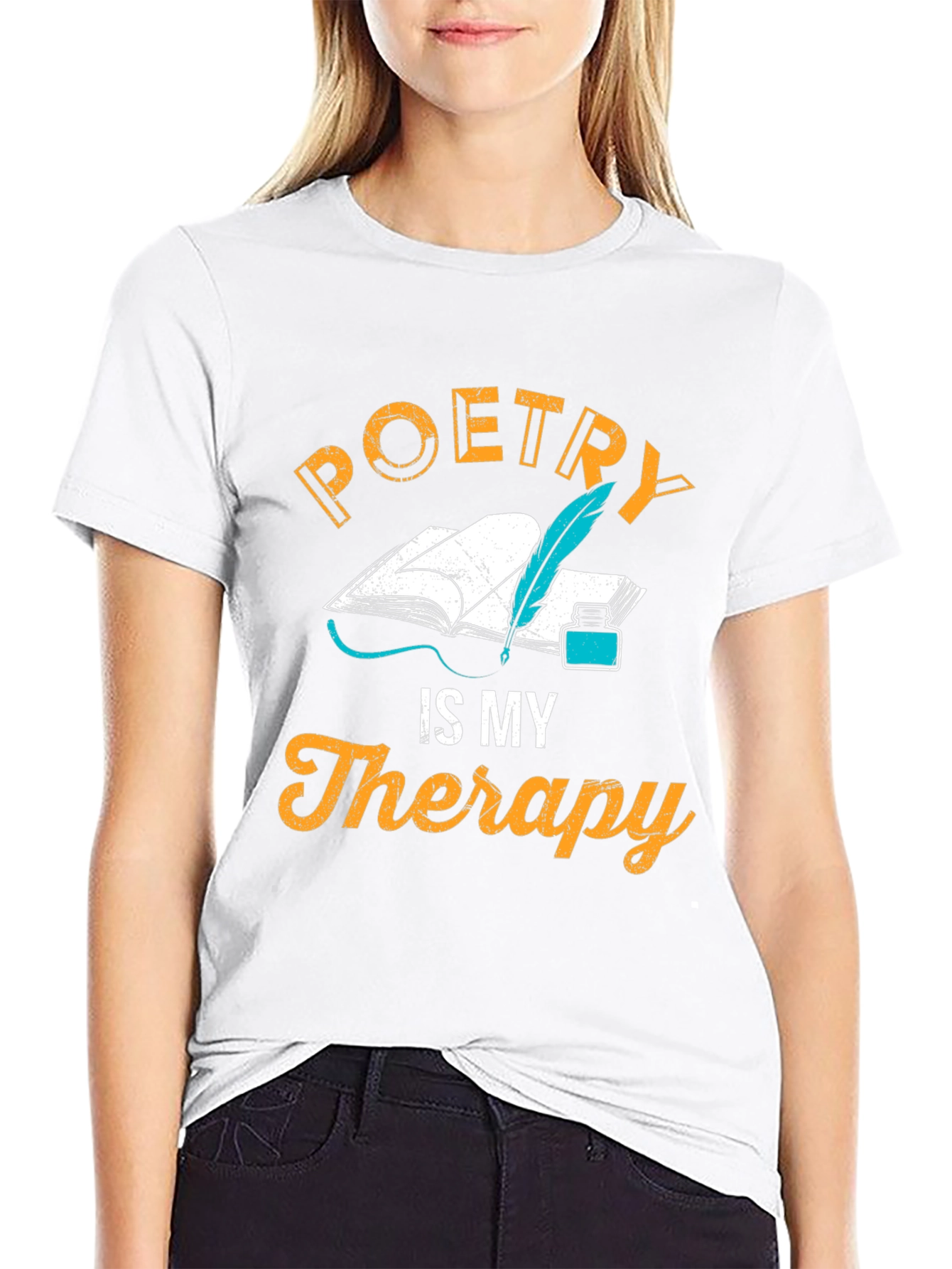 Black Poetry is My Therapy T-Shirt - Writer's Gift view 9