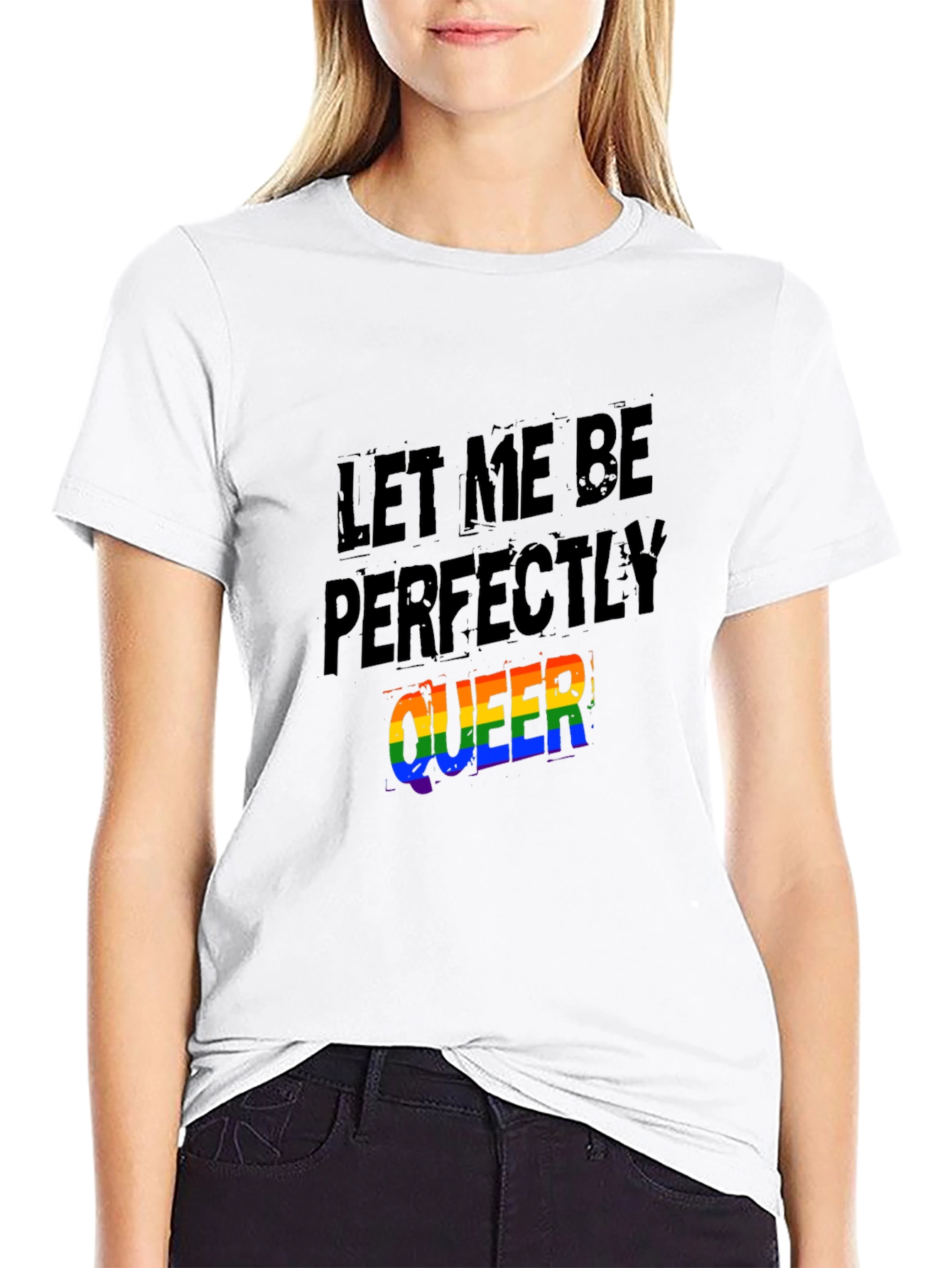 Black Let Me Be Perfectly Queer T-Shirt view 9