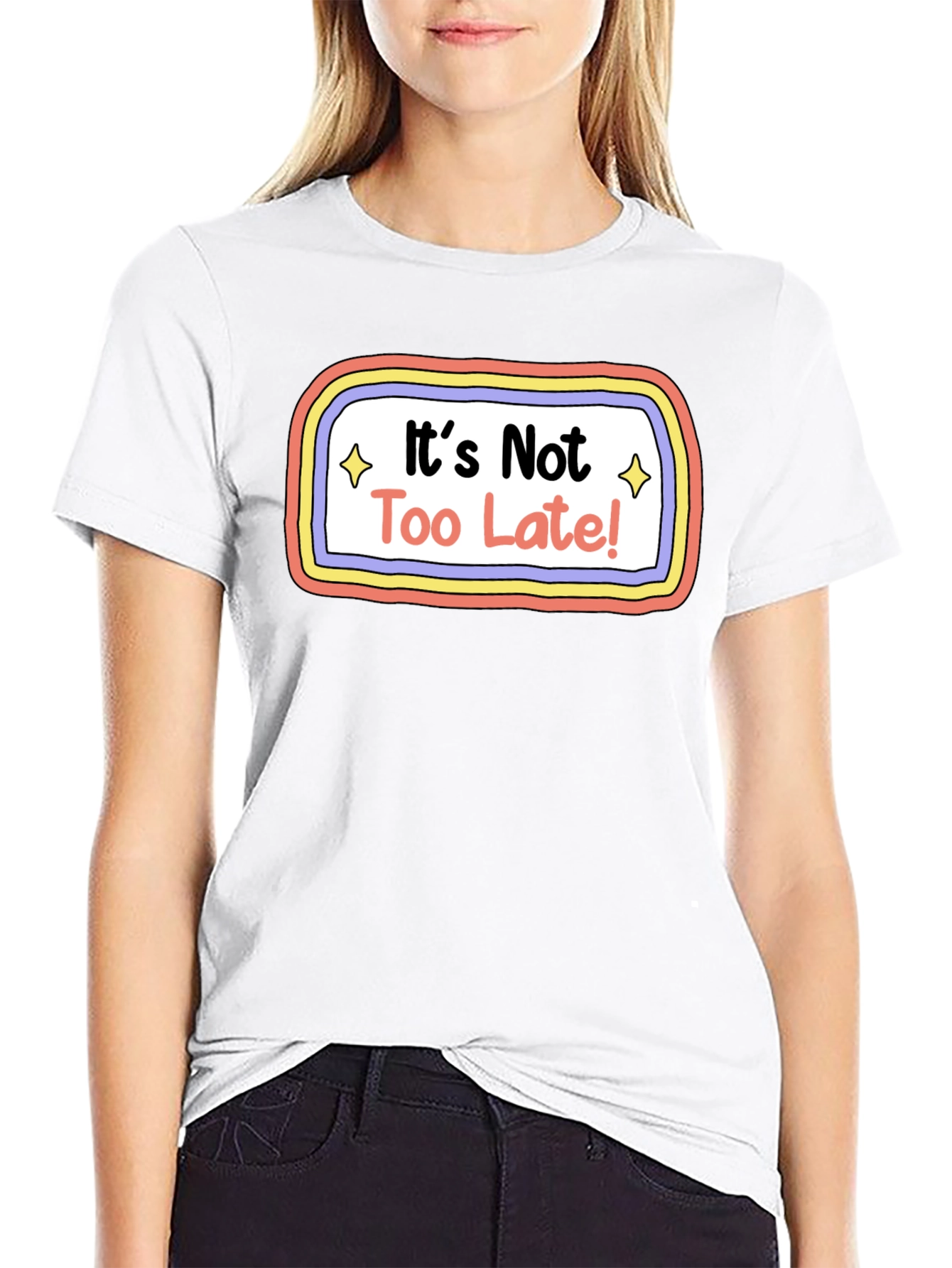 Black It's Not Too Late! Graphic T-Shirt - Unisex Tee view 9