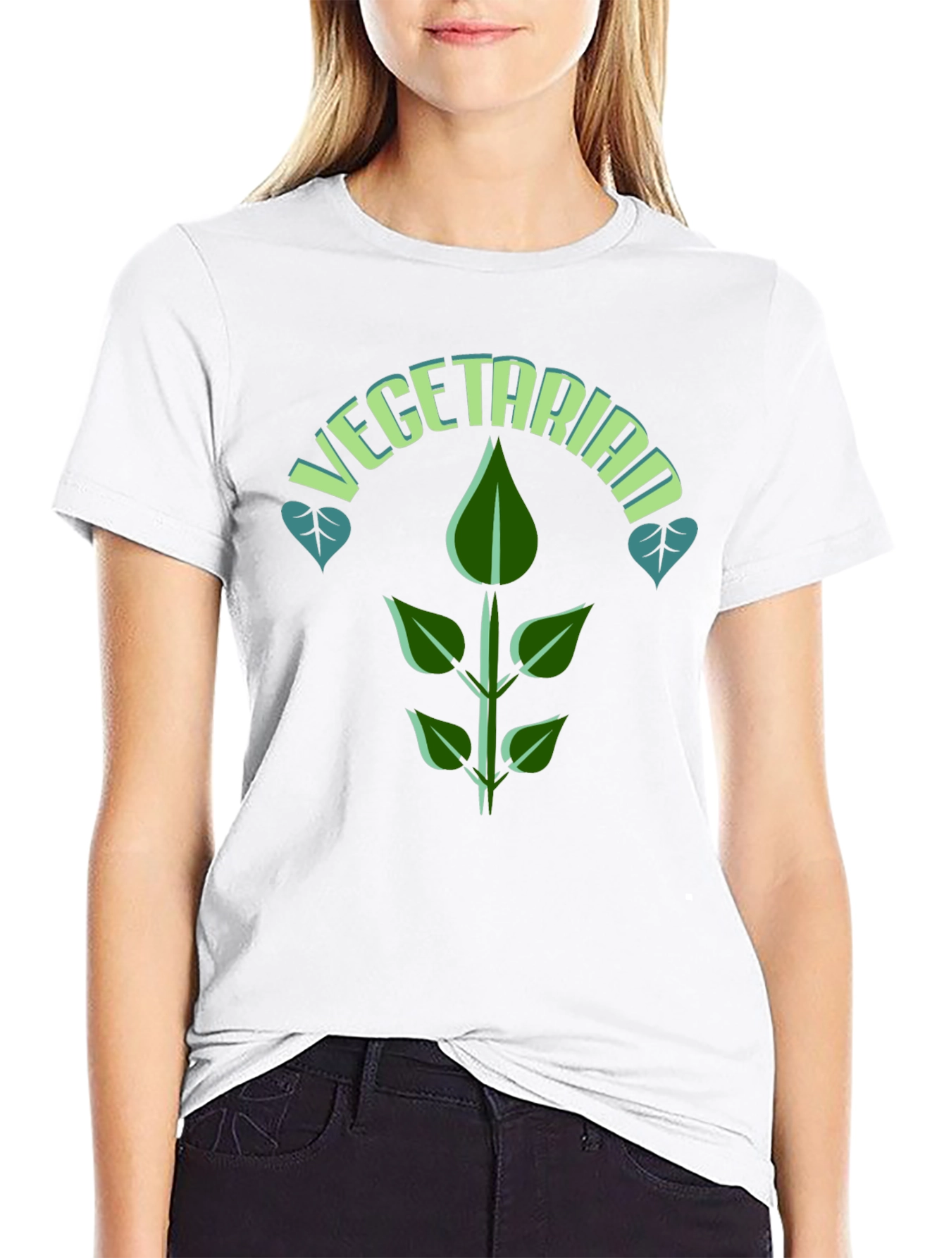 Black Vegetarian T-Shirt: Plant-Based Fashion view 9