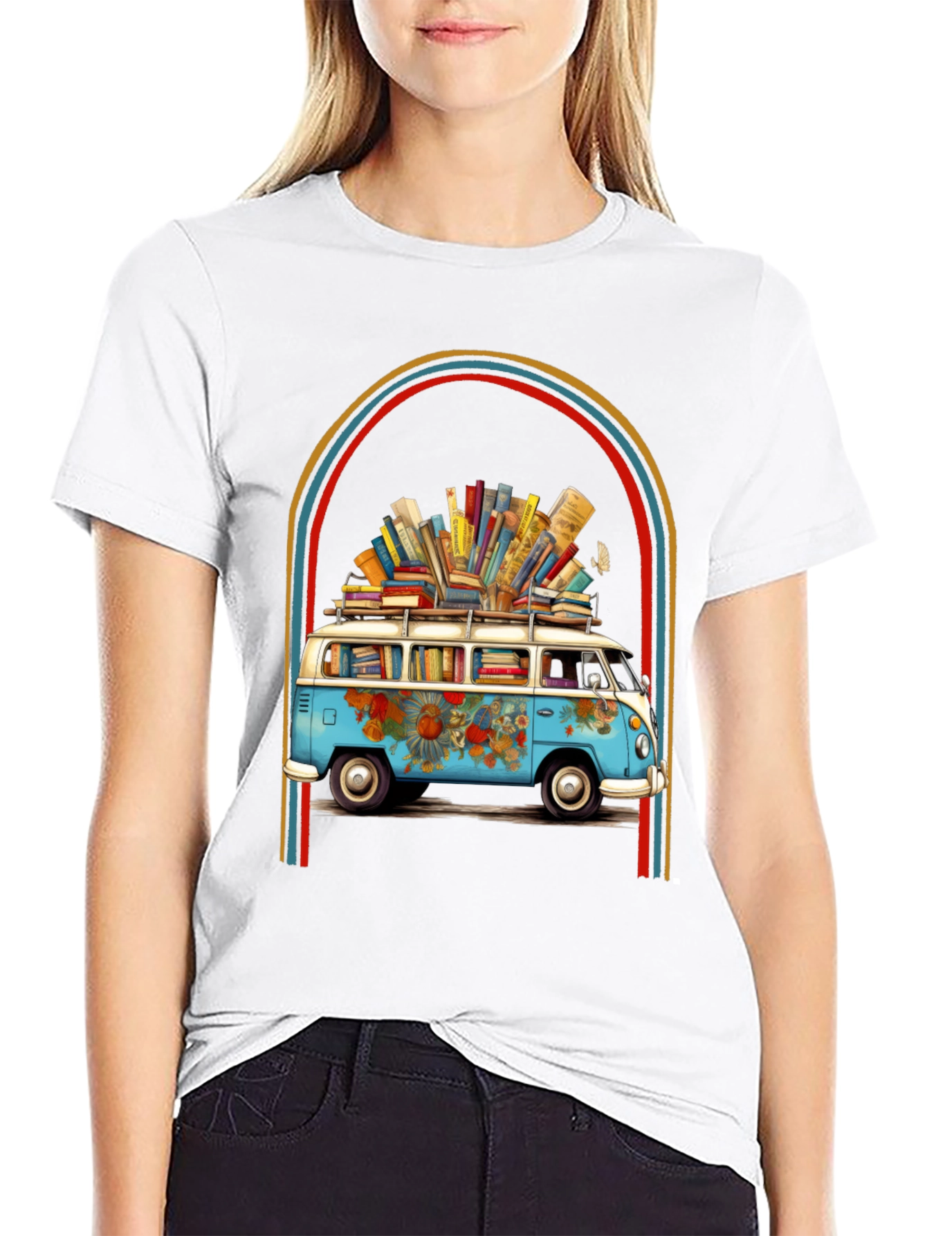 Black Book Lover Retro Van Graphic Tee view 9
