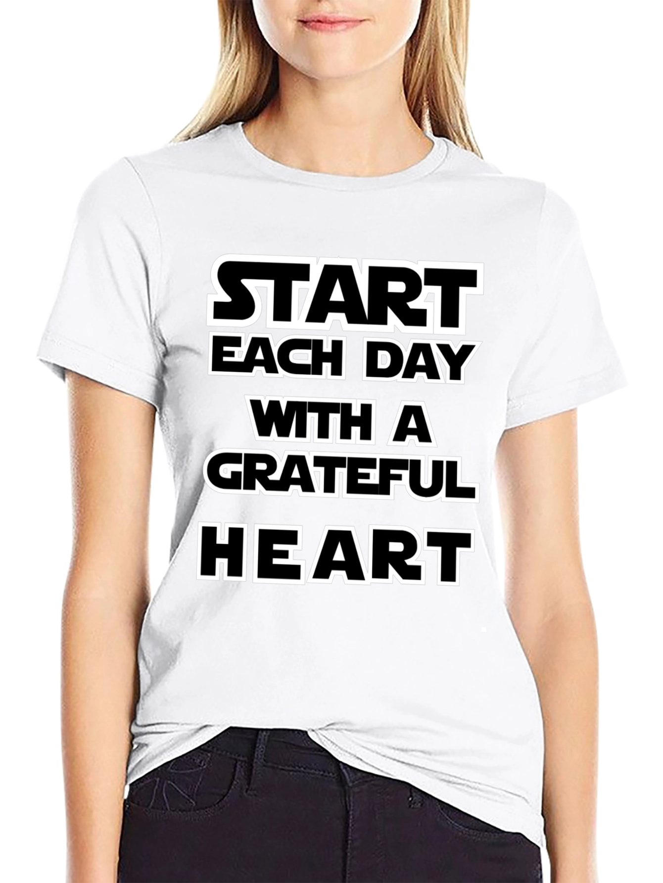 Grateful Heart Black Graphic Tee Shirt - 9
