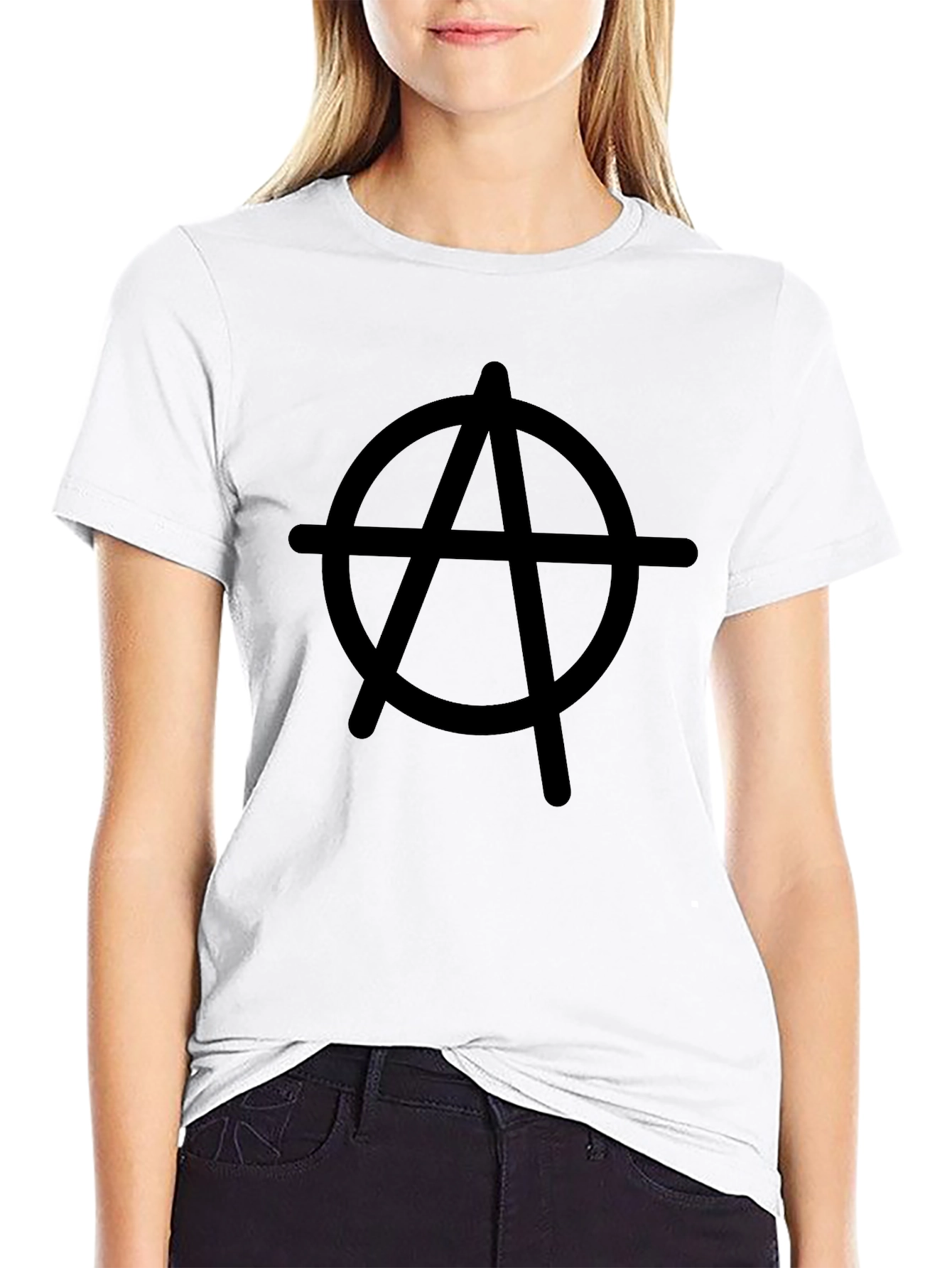 Black Anarchy Symbol Graphic T-Shirt - Classic Black view 9