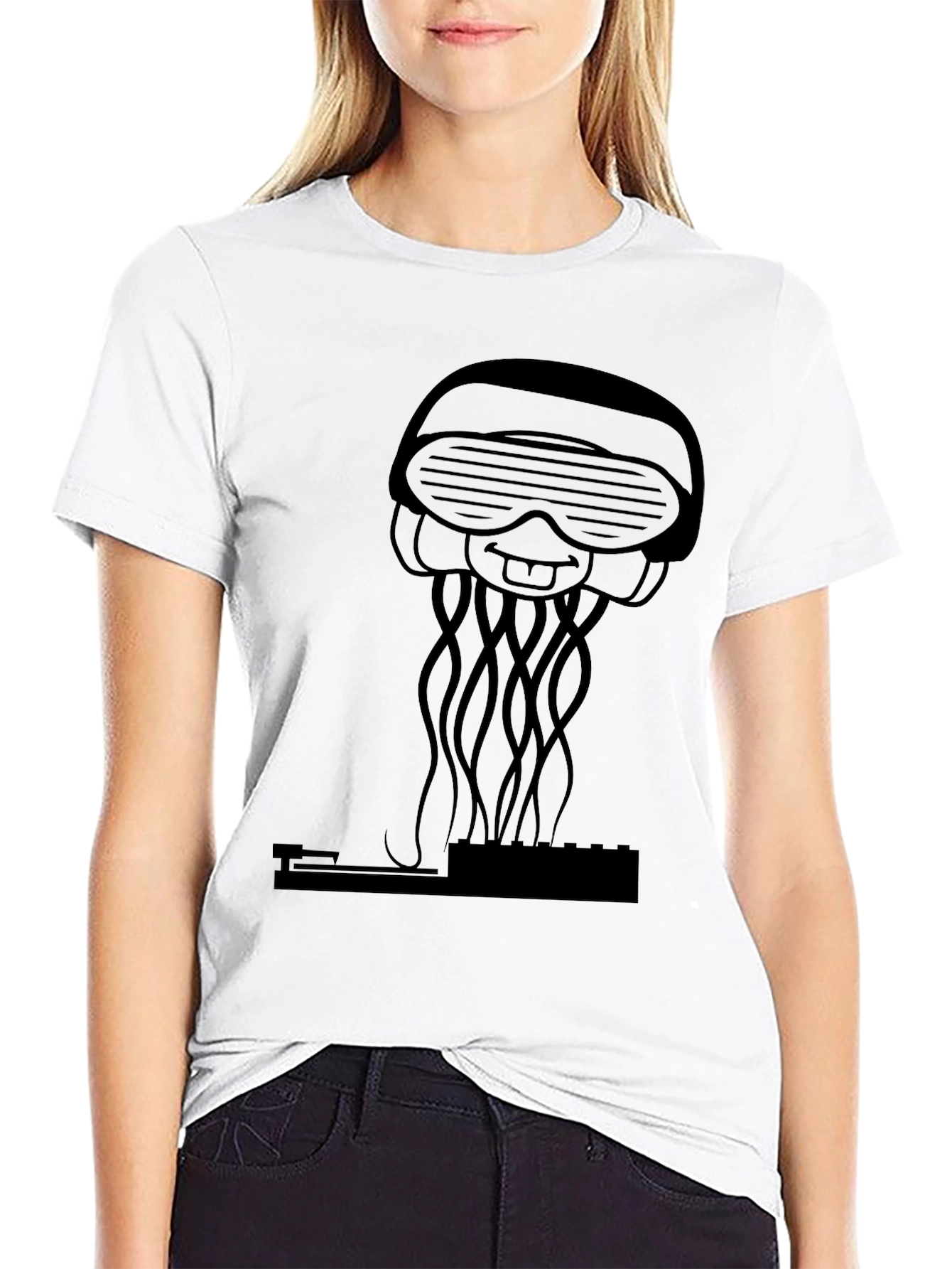 Black DJ Jellyfish Graphic Tee view 9