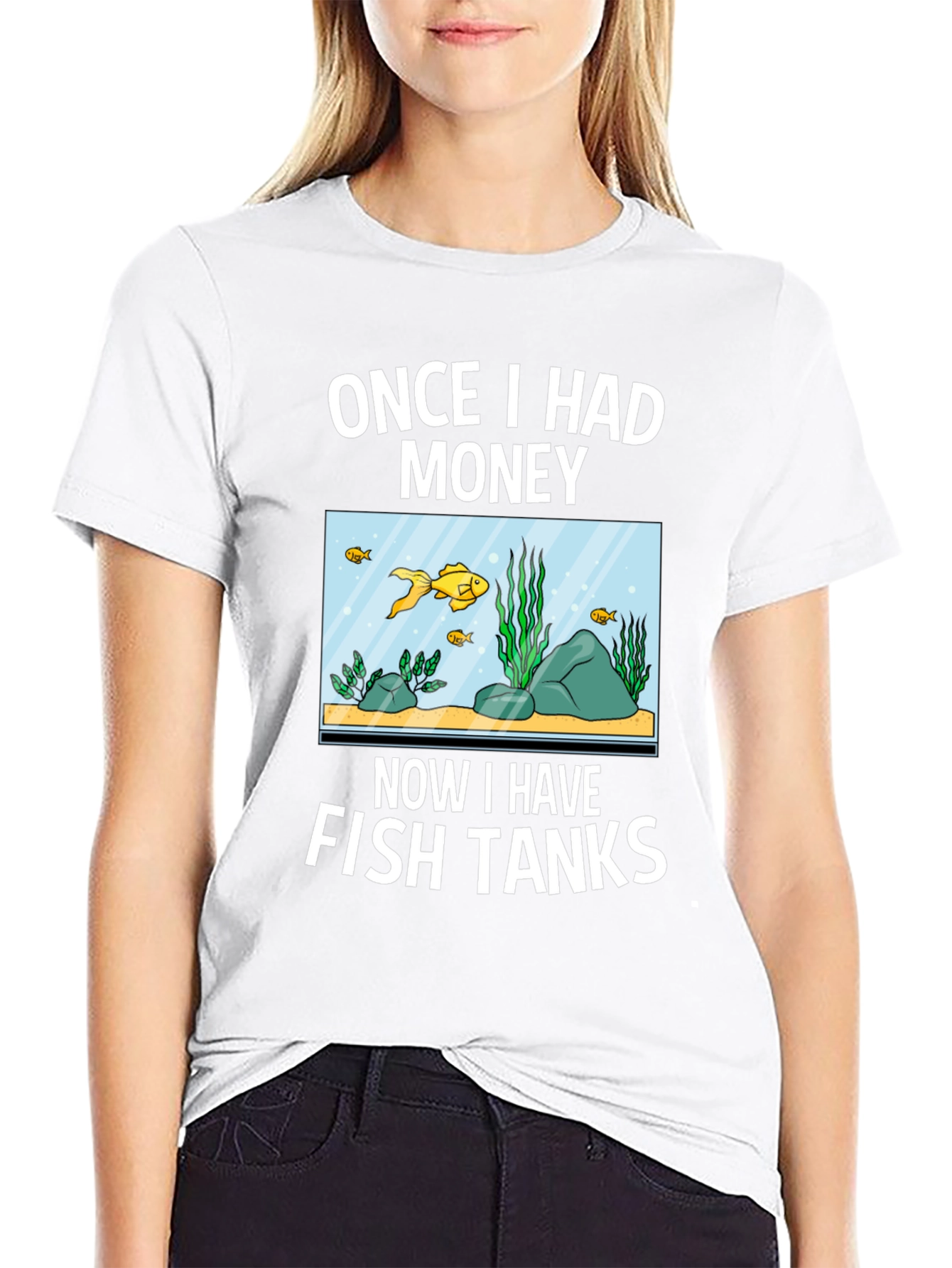 Black Once I Had Money Now Fish Tanks T-Shirt view 9