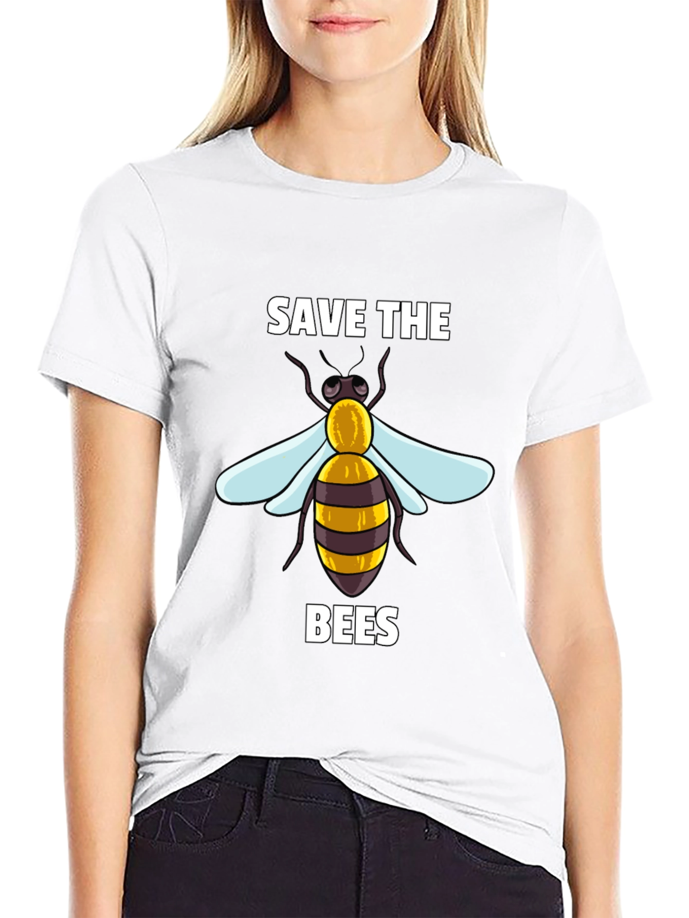 Black Save the Bees Graphic T-Shirt view 9