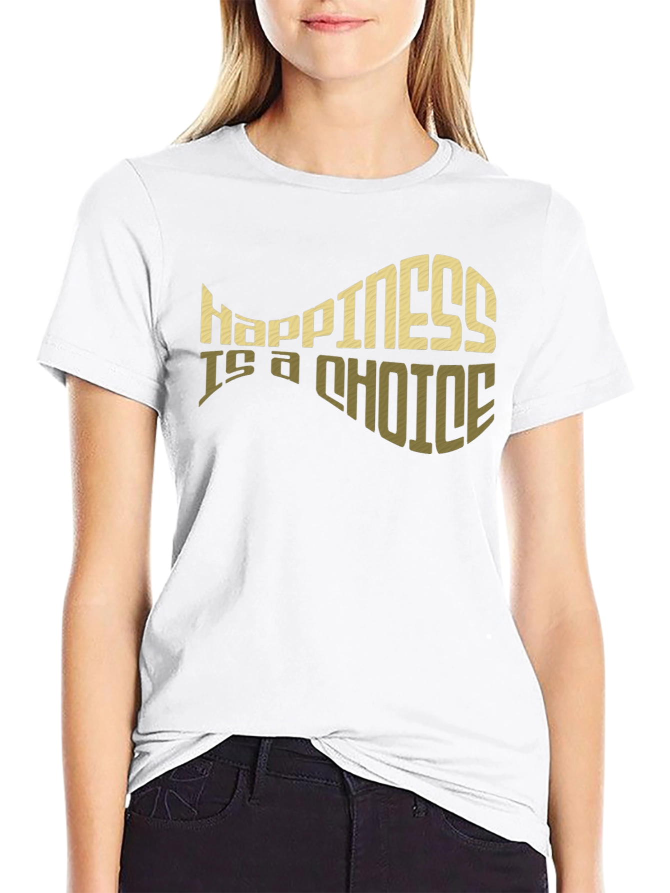 Black Happiness is a Choice Graphic Tee - Black view 9