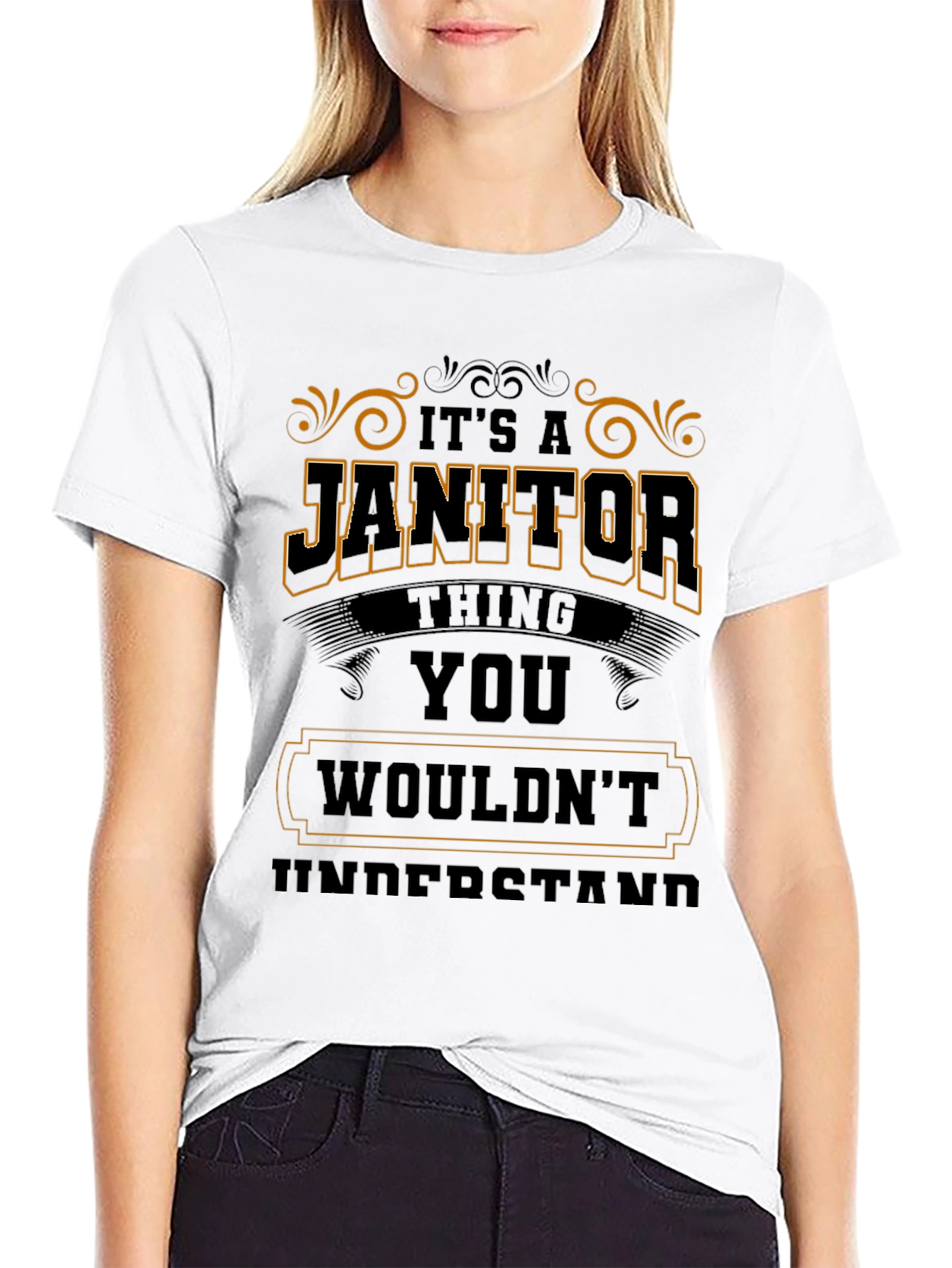 Black Janitor Thing T-Shirt - Funny Janitorial Gift view 9