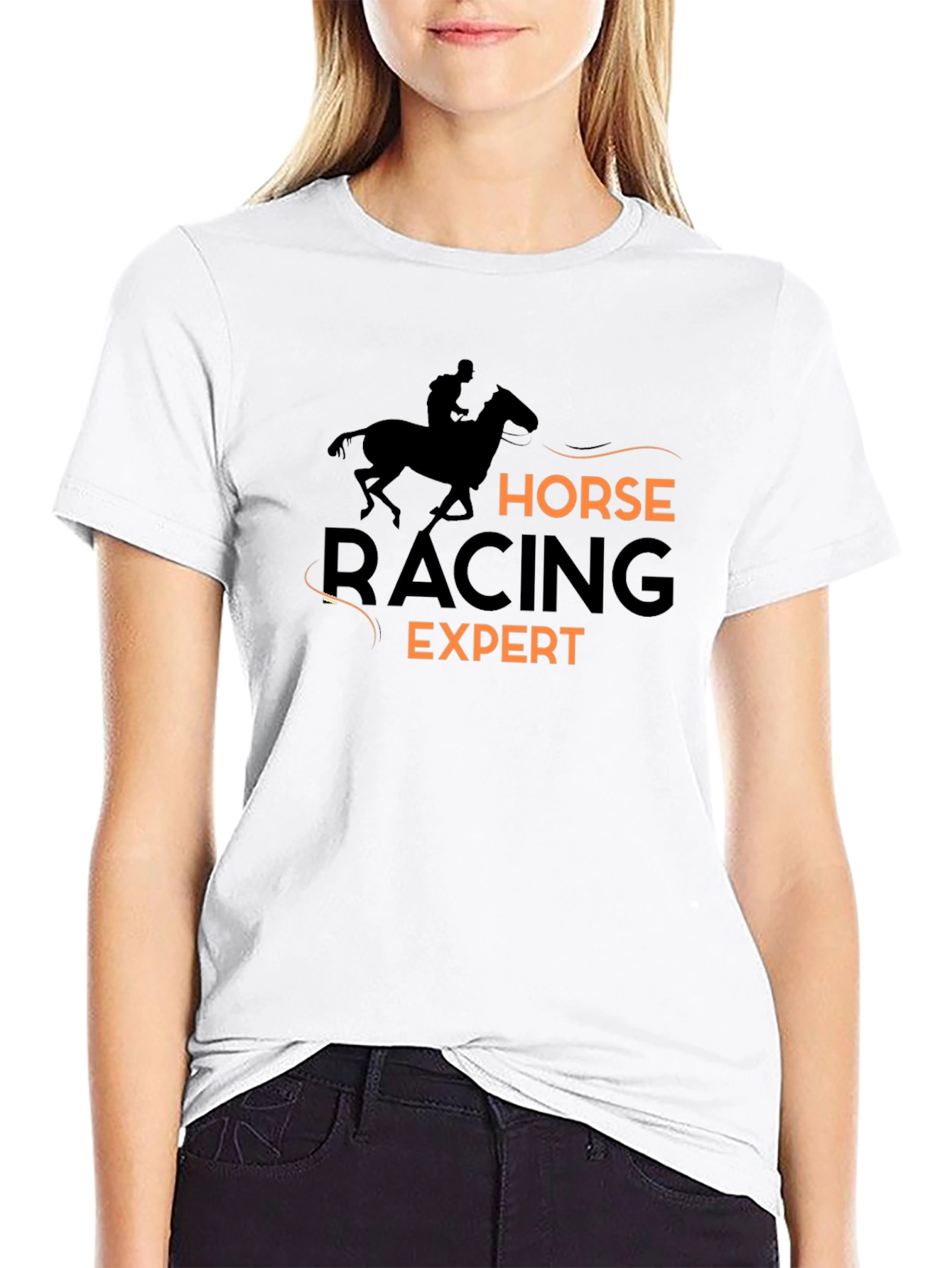Black Horse Racing Expert Black T-Shirt view 9