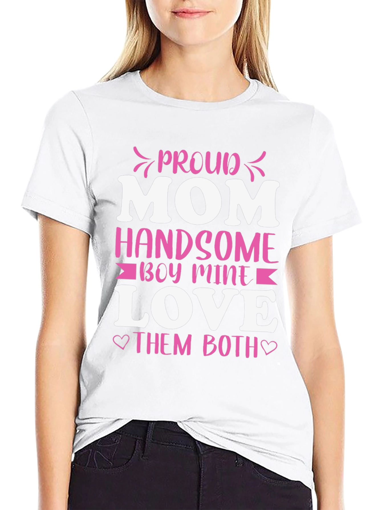 Black Proud Mom Handsome Boy Love T-Shirt view 9
