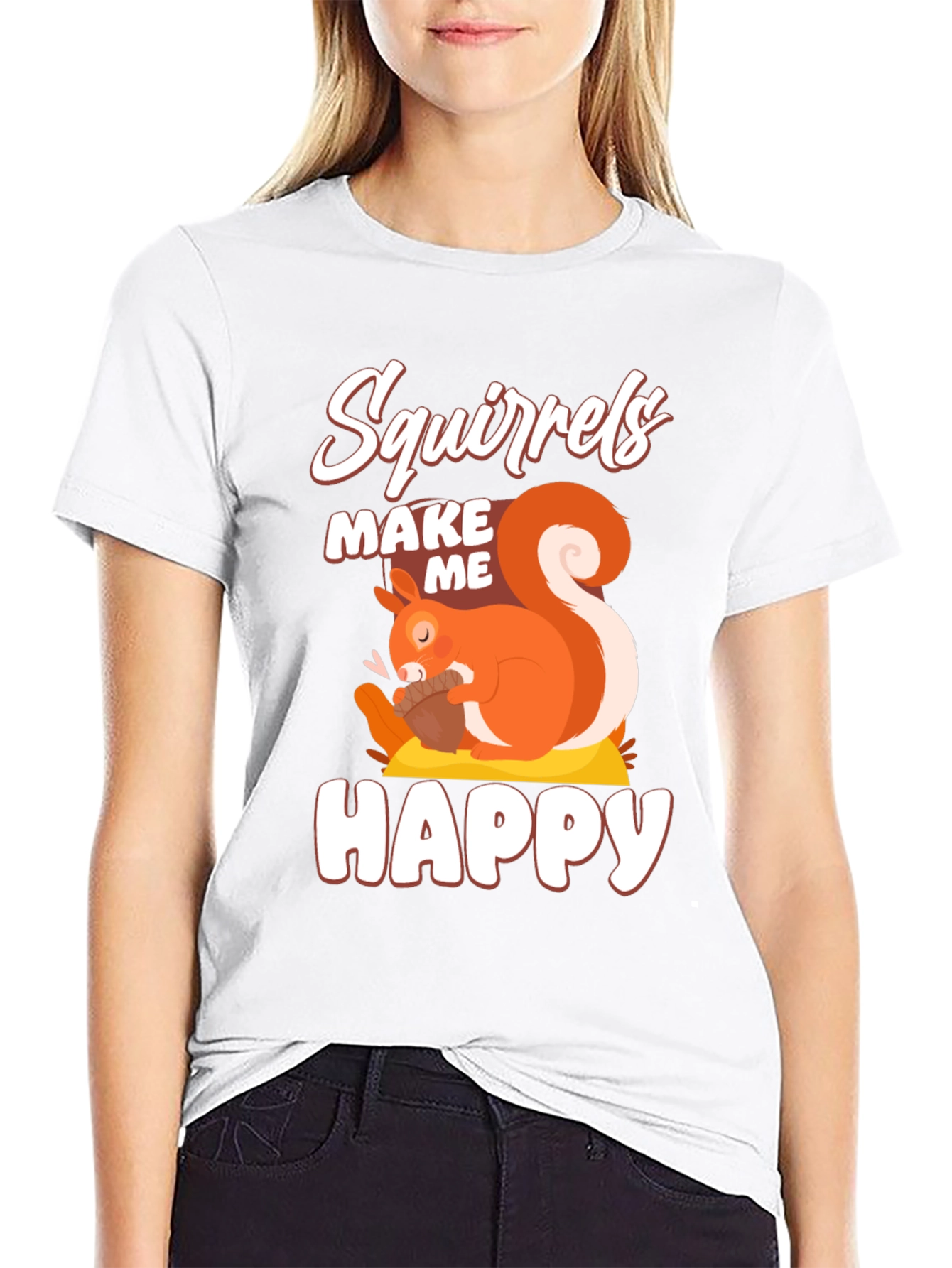 Black Squirrels Make Me Happy Graphic T-Shirt view 9