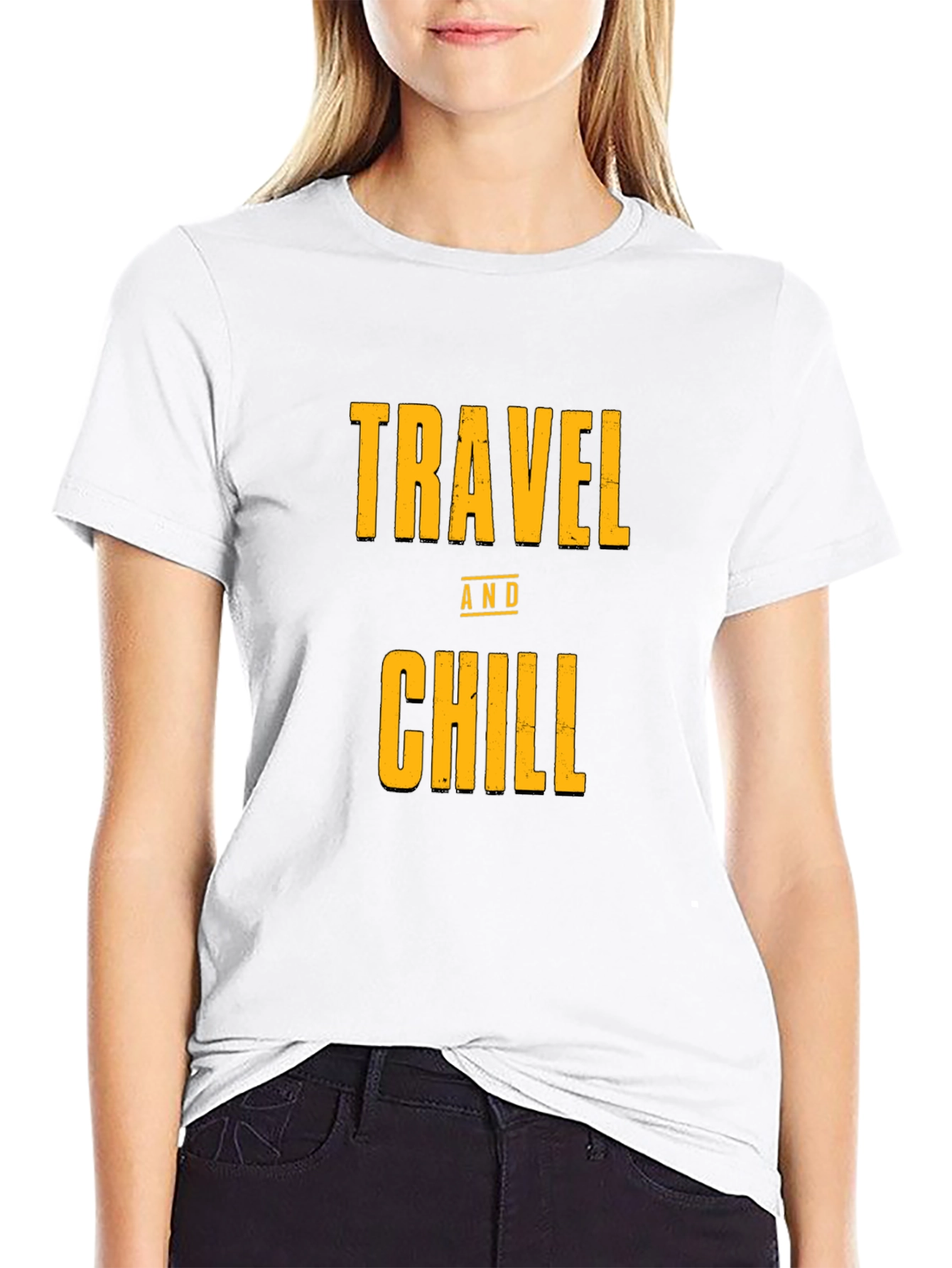 Black Travel and Chill Black Graphic Tee view 9