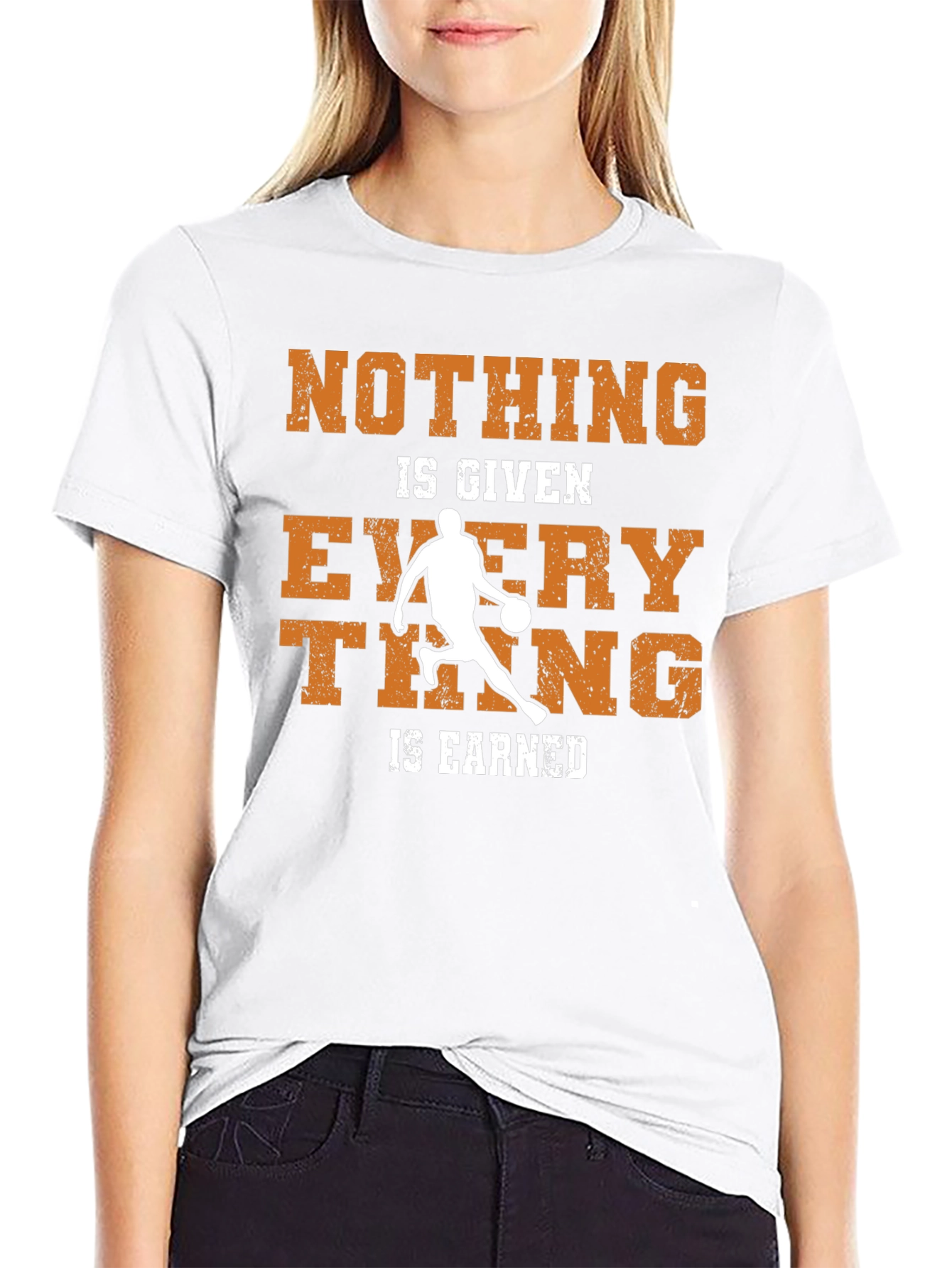 Black Basketball Nothing Given Everything Earned T-Shirt view 9