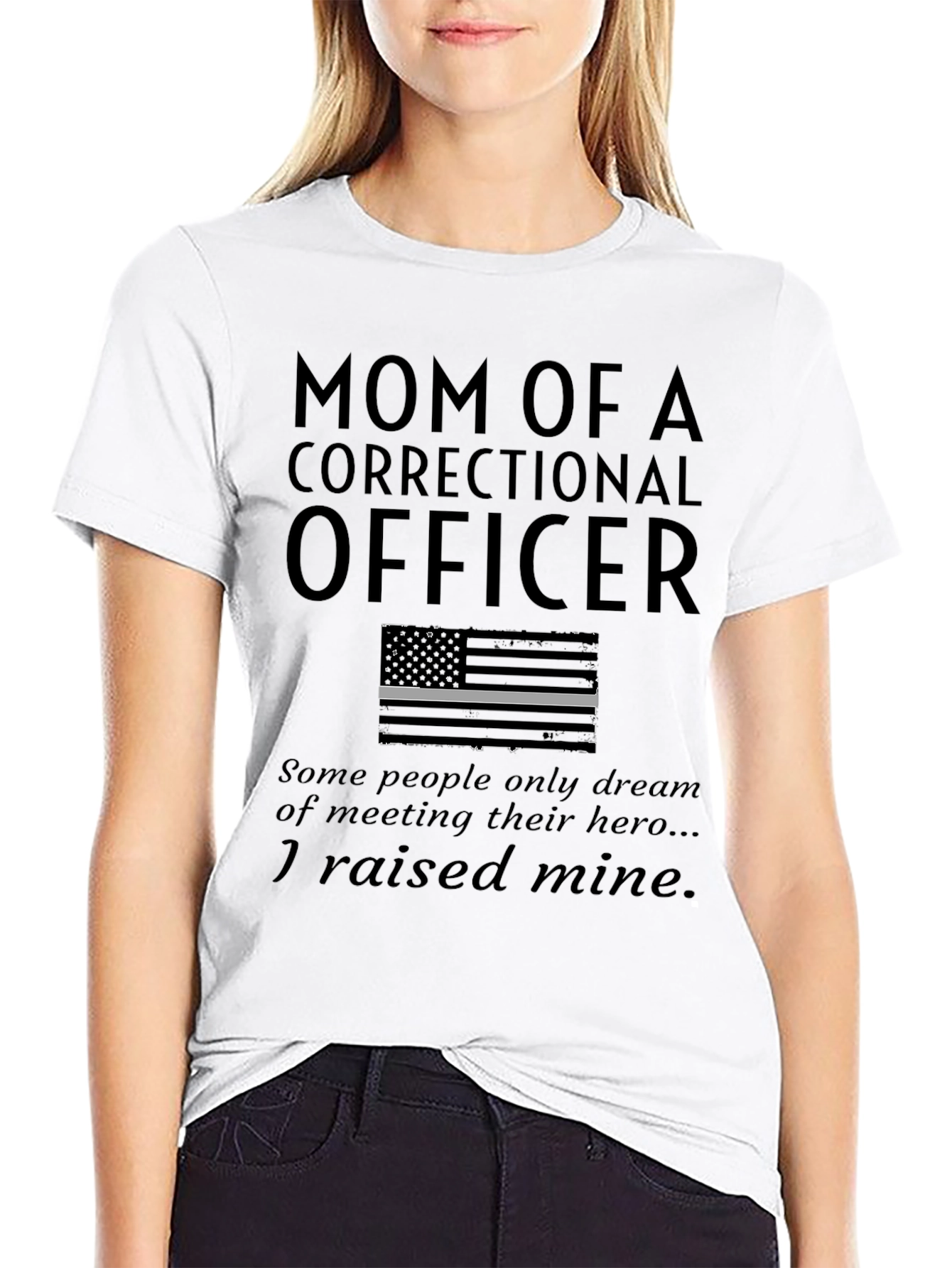 Black Mom of a Correctional Officer T-Shirt Hero view 9