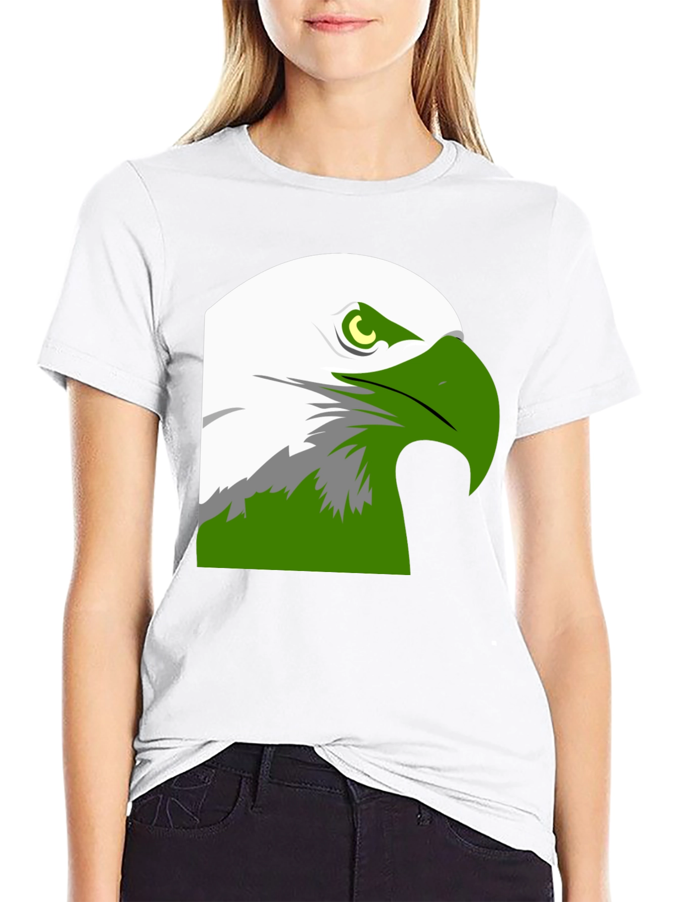 Black Bold Eagle Graphic Tee - Black Cotton Blend view 9