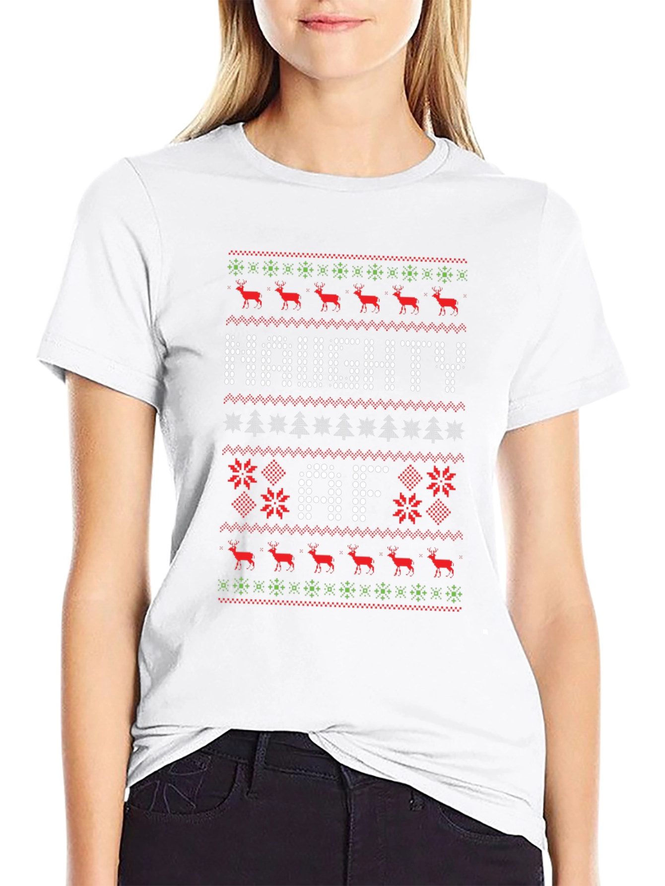 Black Naughty AF Christmas Sweater T-Shirt view 9