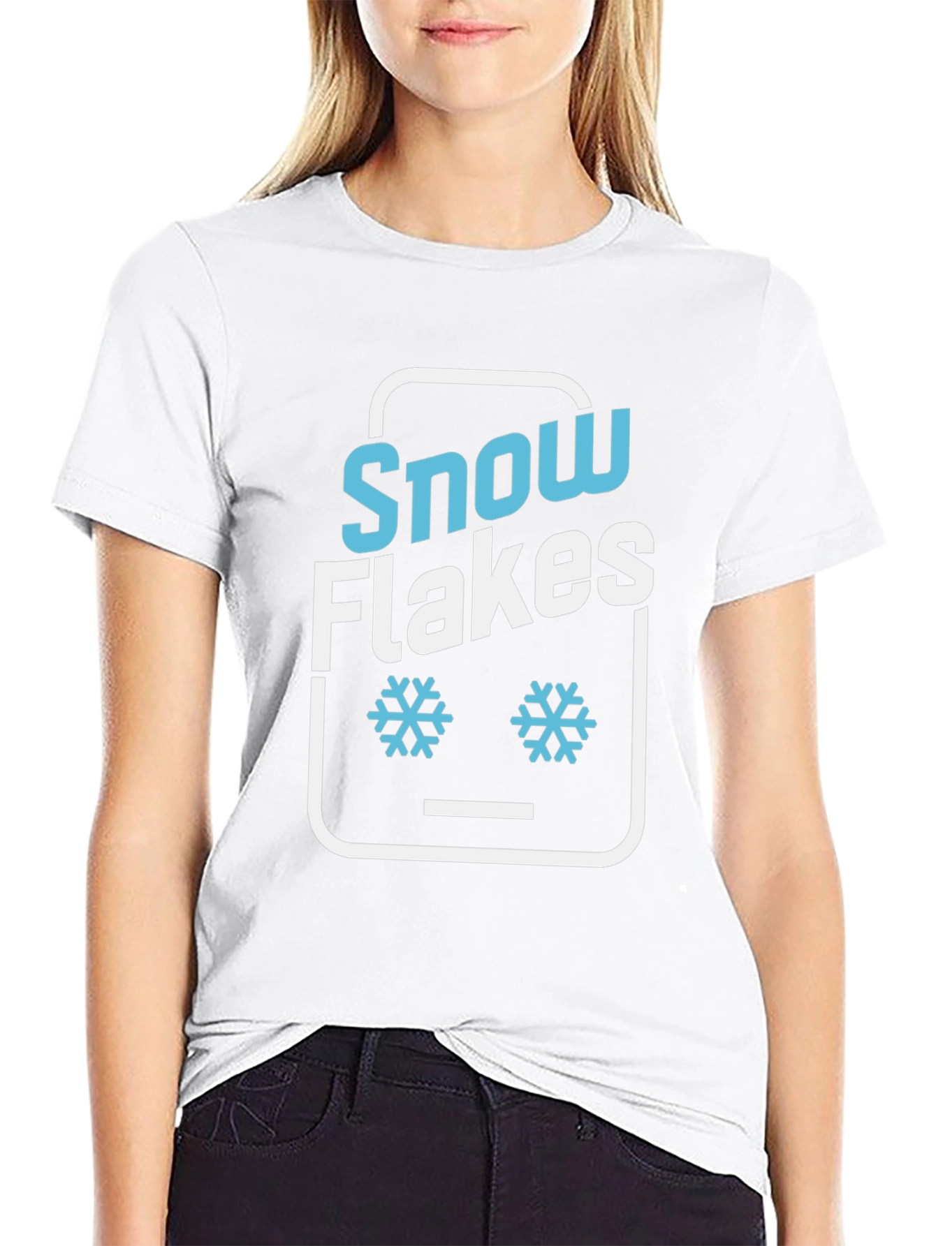 Black Snowflakes Graphic Tee - Fun Winter Design view 9